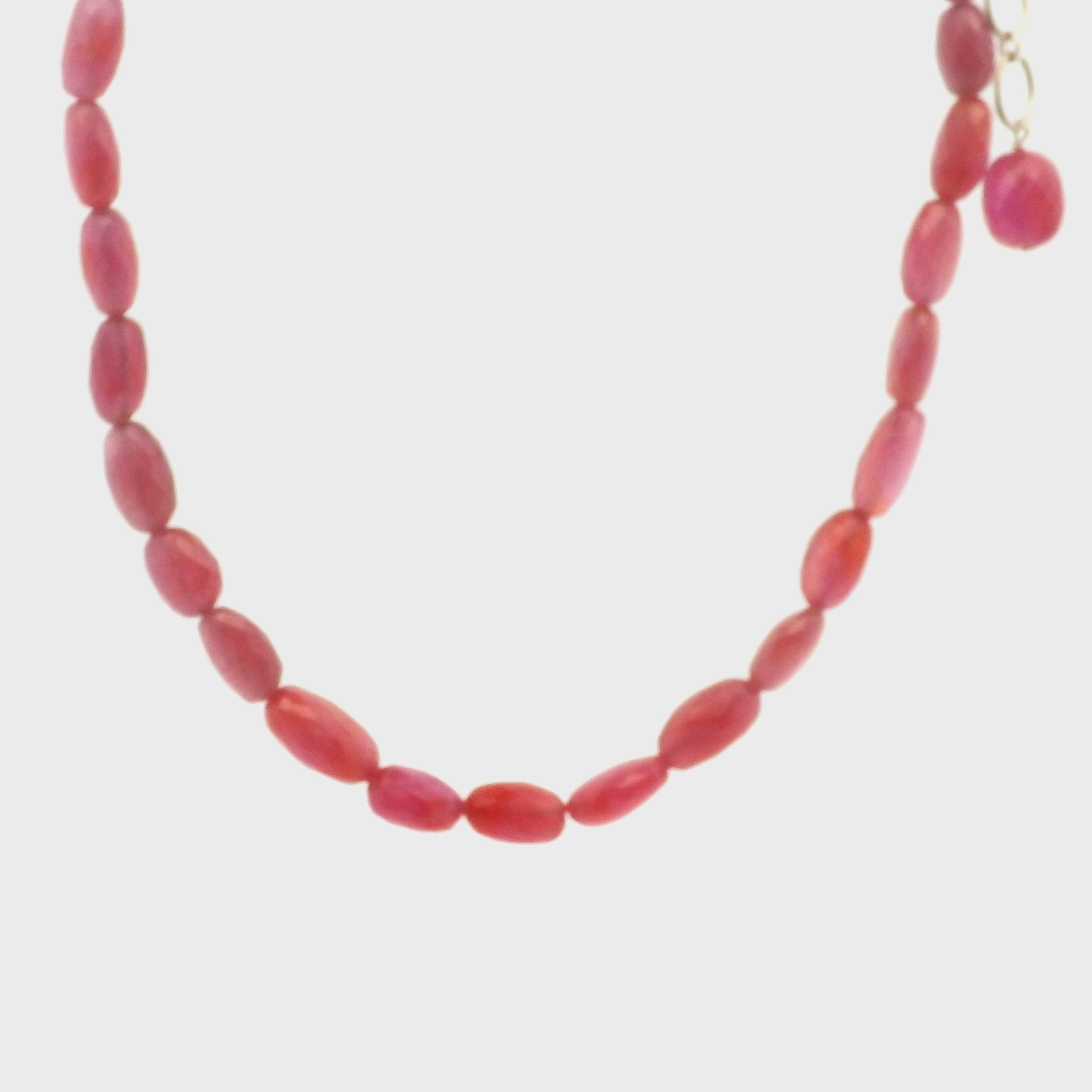 Ruby Oval Faceted Necklace for Supporting Flow of Energy & Enlightenment for Root Chakra