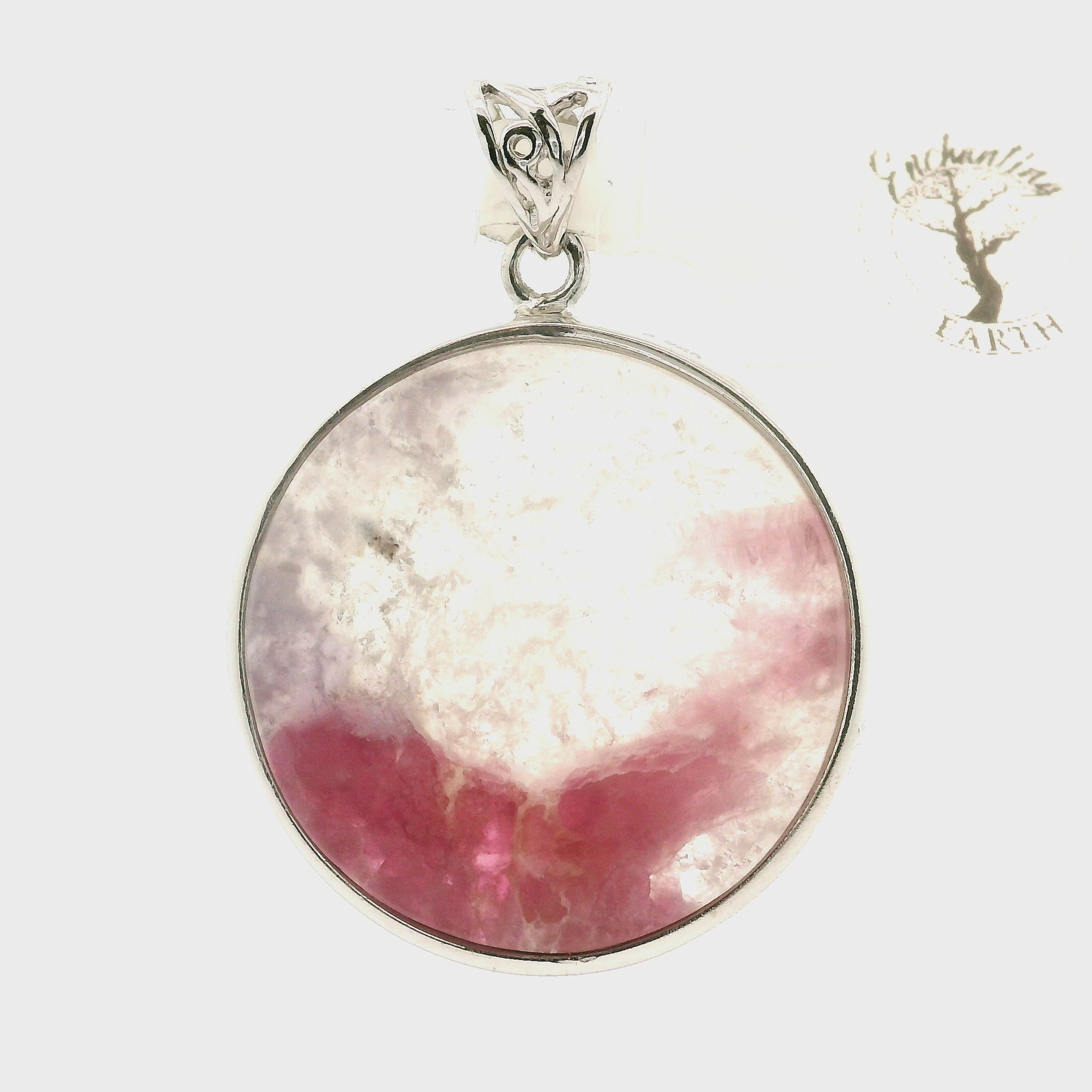 Unicorn Tourmaline (with Lepidolite) Pendant .925 Silver for Awareness, Communication and Meditation