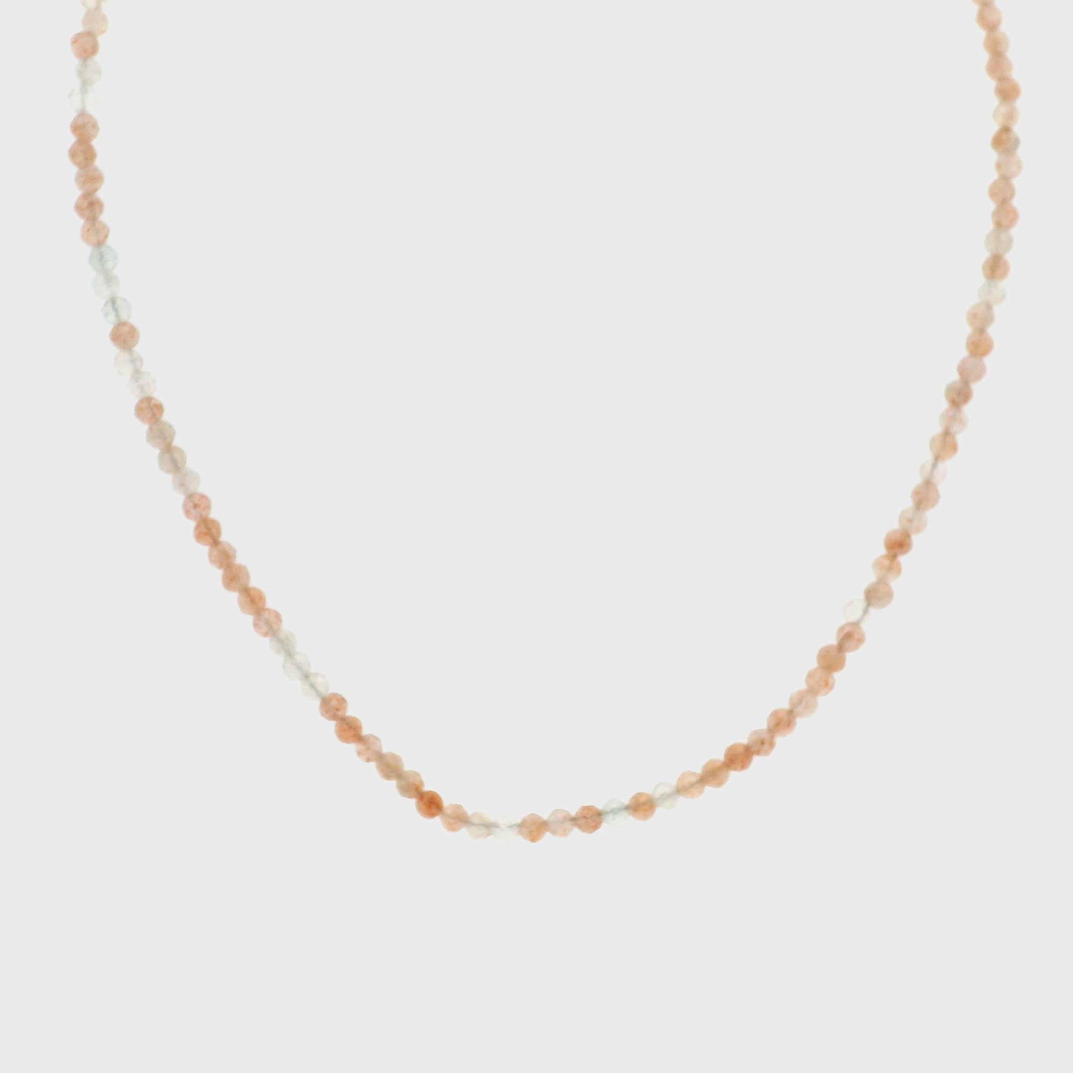 Arusha Sunstone Micro Faceted Choker/Layering Necklace for Confidence, Leadership Abilities & Strength