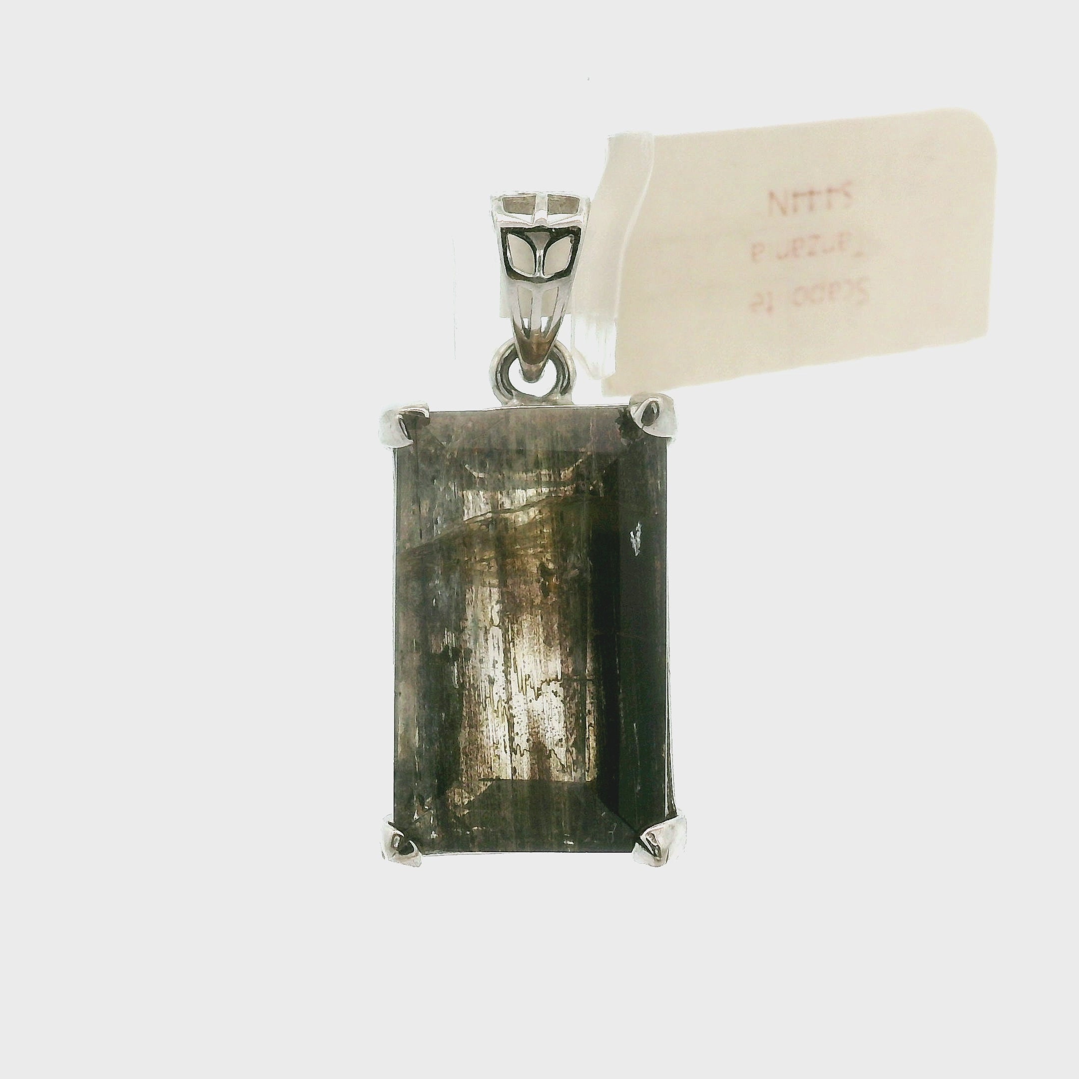 Emerald Cut Tanzania Scapolite Pendant .925 Silver for Enhancing Communication with Guides, Insight & Memory