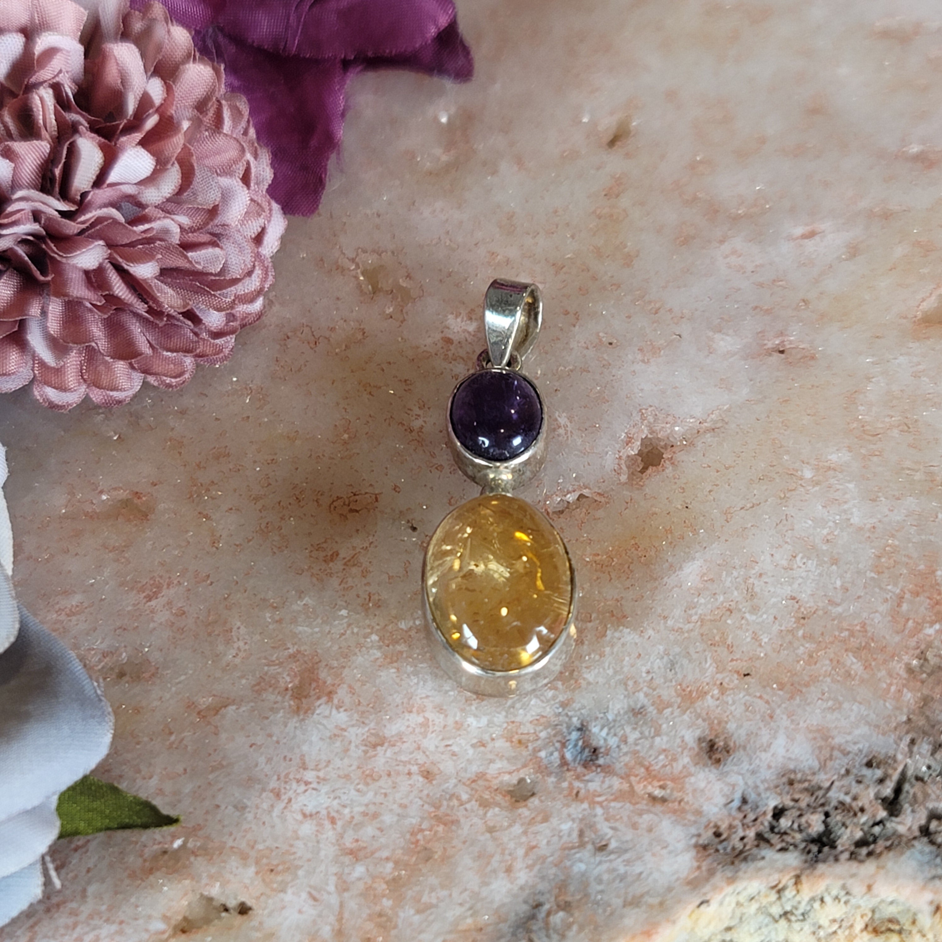 Citrine Pendant .925 Silver for Attracting Abundance and Joy