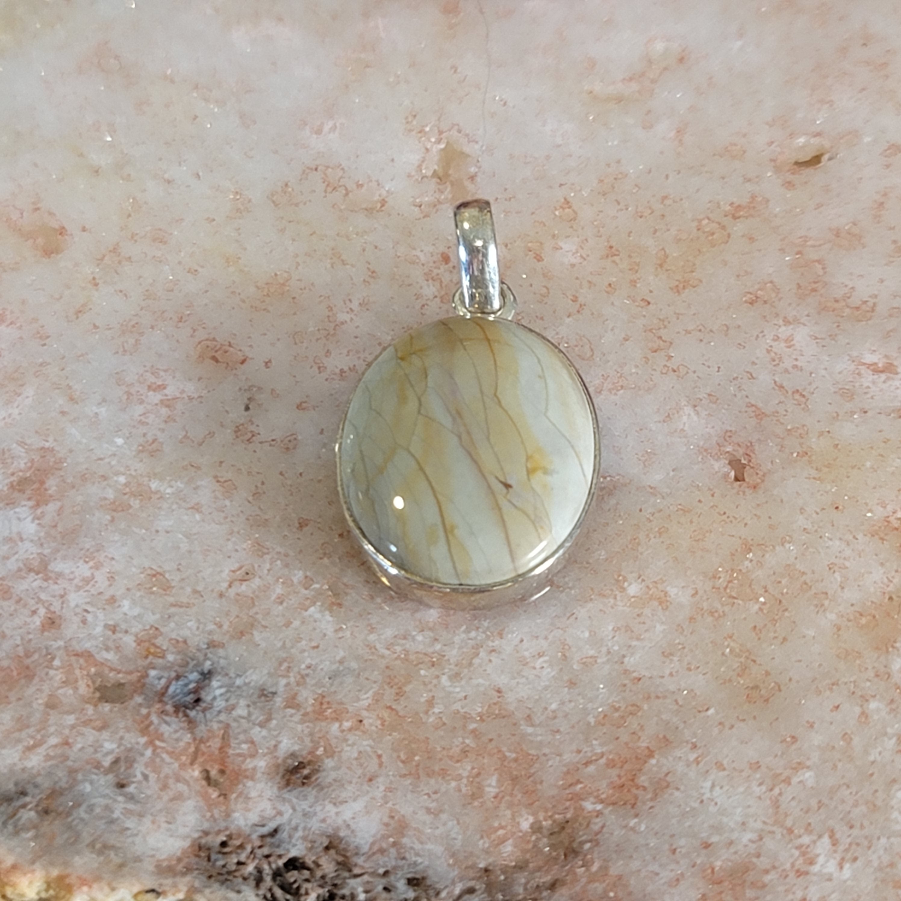 Polychrome Jasper Pendant .925 Silver for Balance, Creativity and Joy