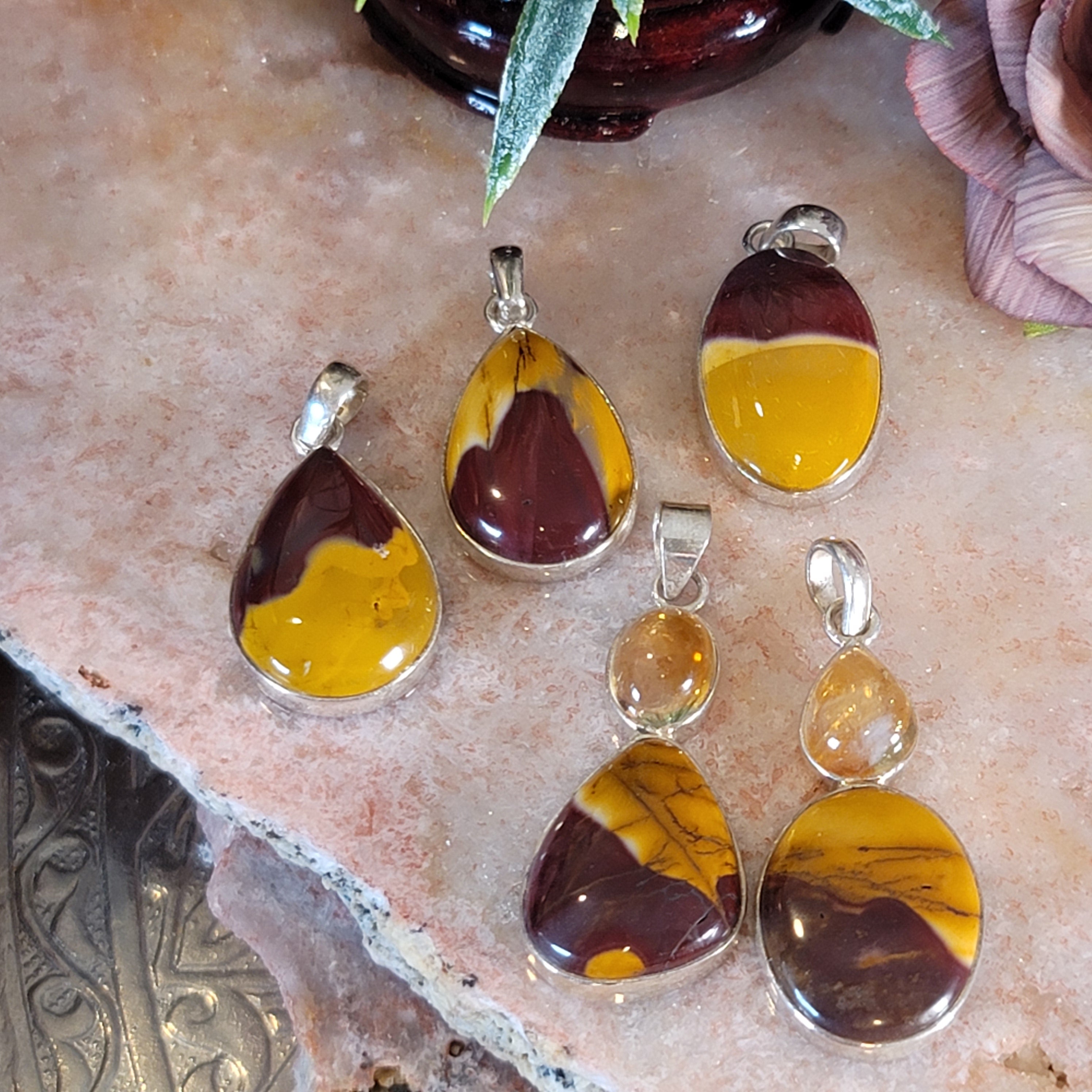 Mookaite Jasper Pendant .925 Silver for Personal Power and Youthful Beauty