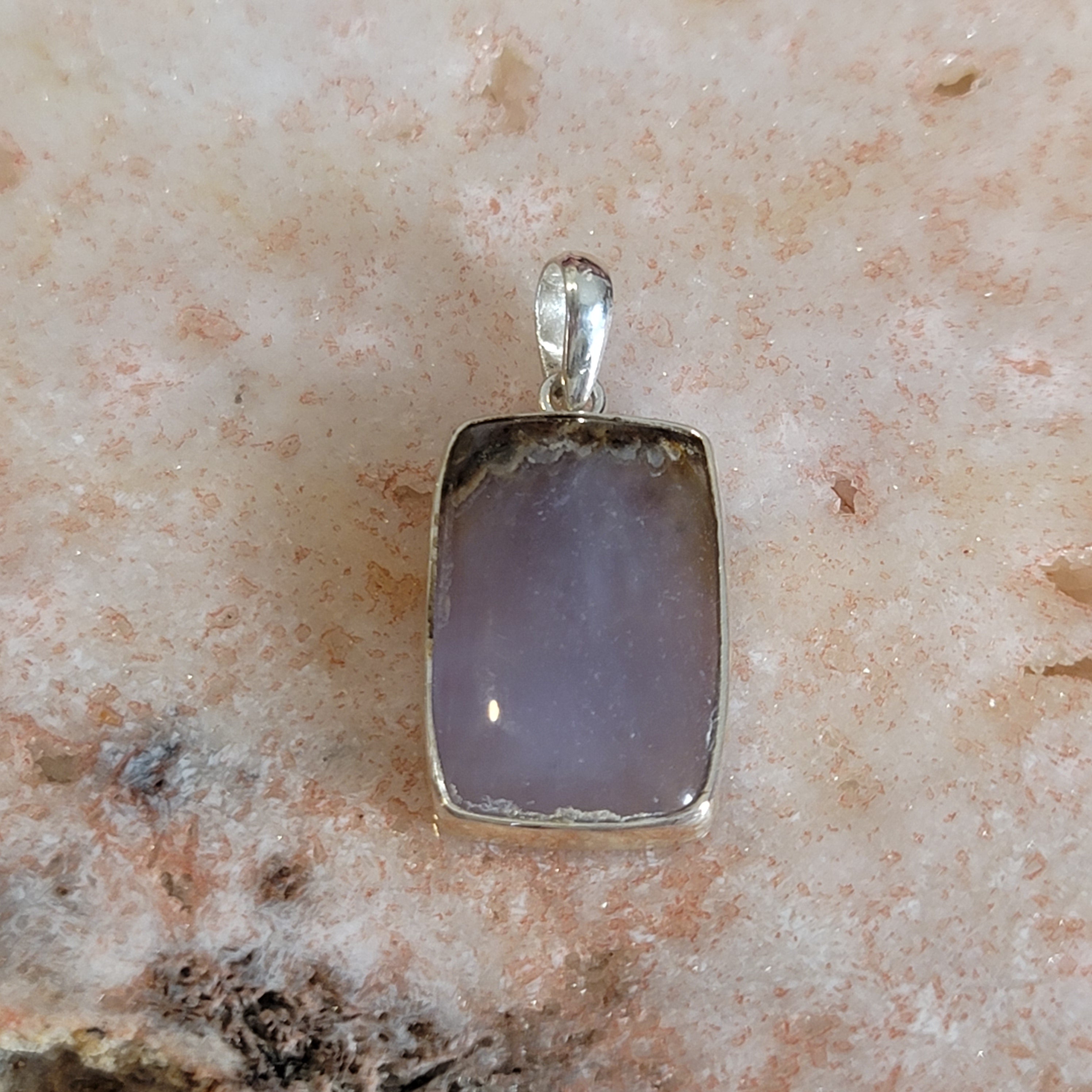 Purple Chalcedony Pendant .925 Silver for Attracting your Soul Mate