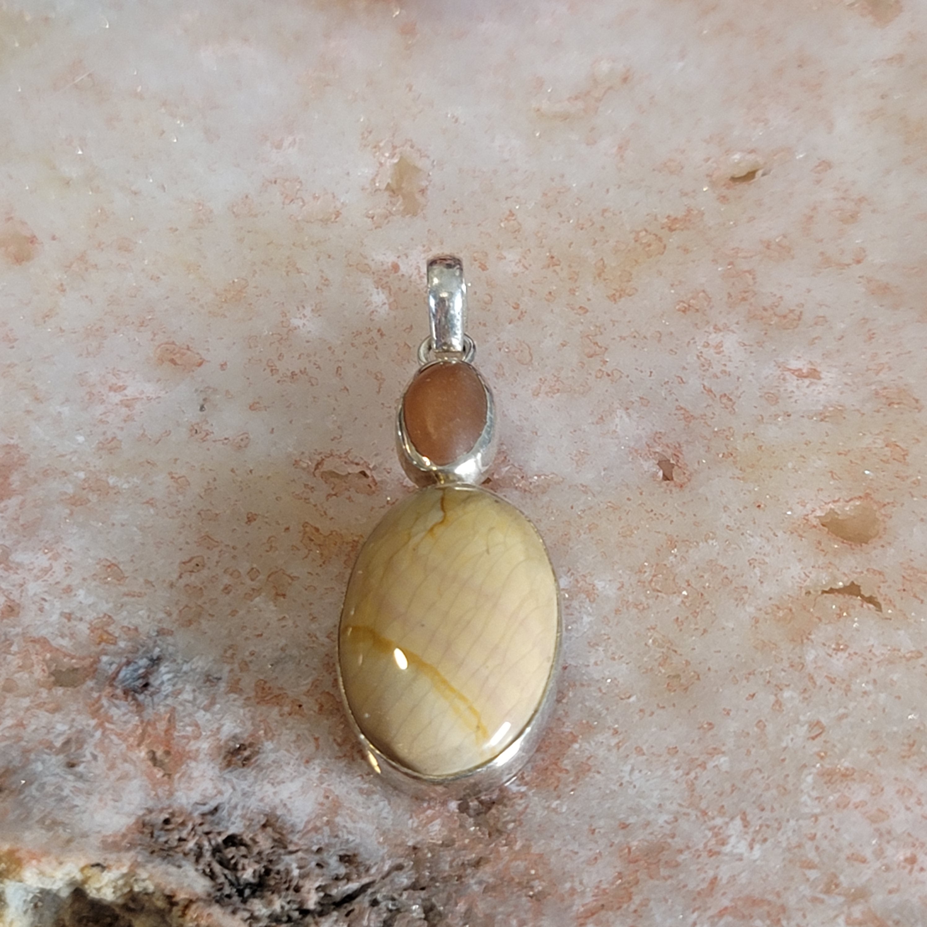 Polychrome Jasper Pendant .925 Silver for Balance, Creativity and Joy