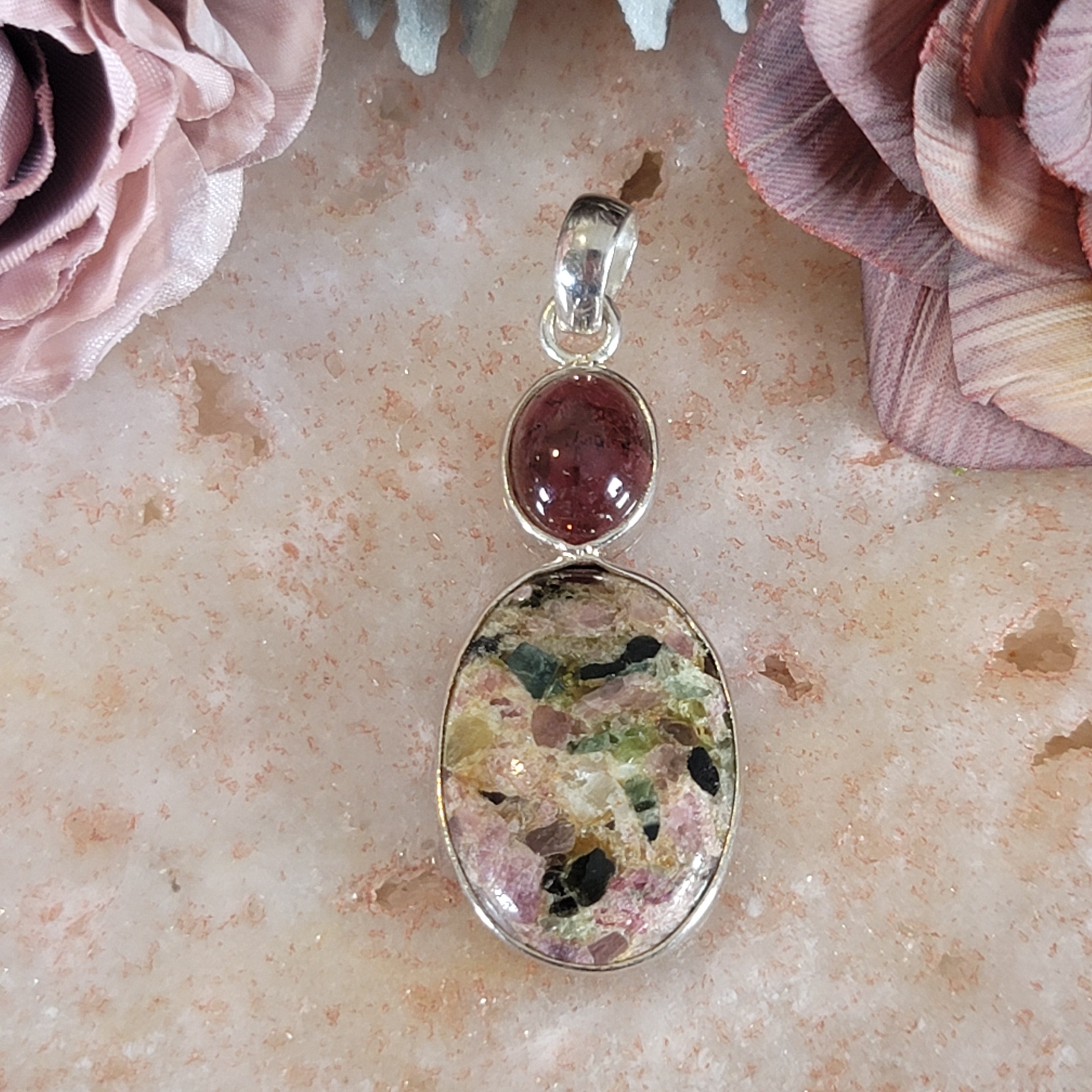 Mojave Tourmaline Pendant .925 Silver for Emotional Healing and Positive Energy