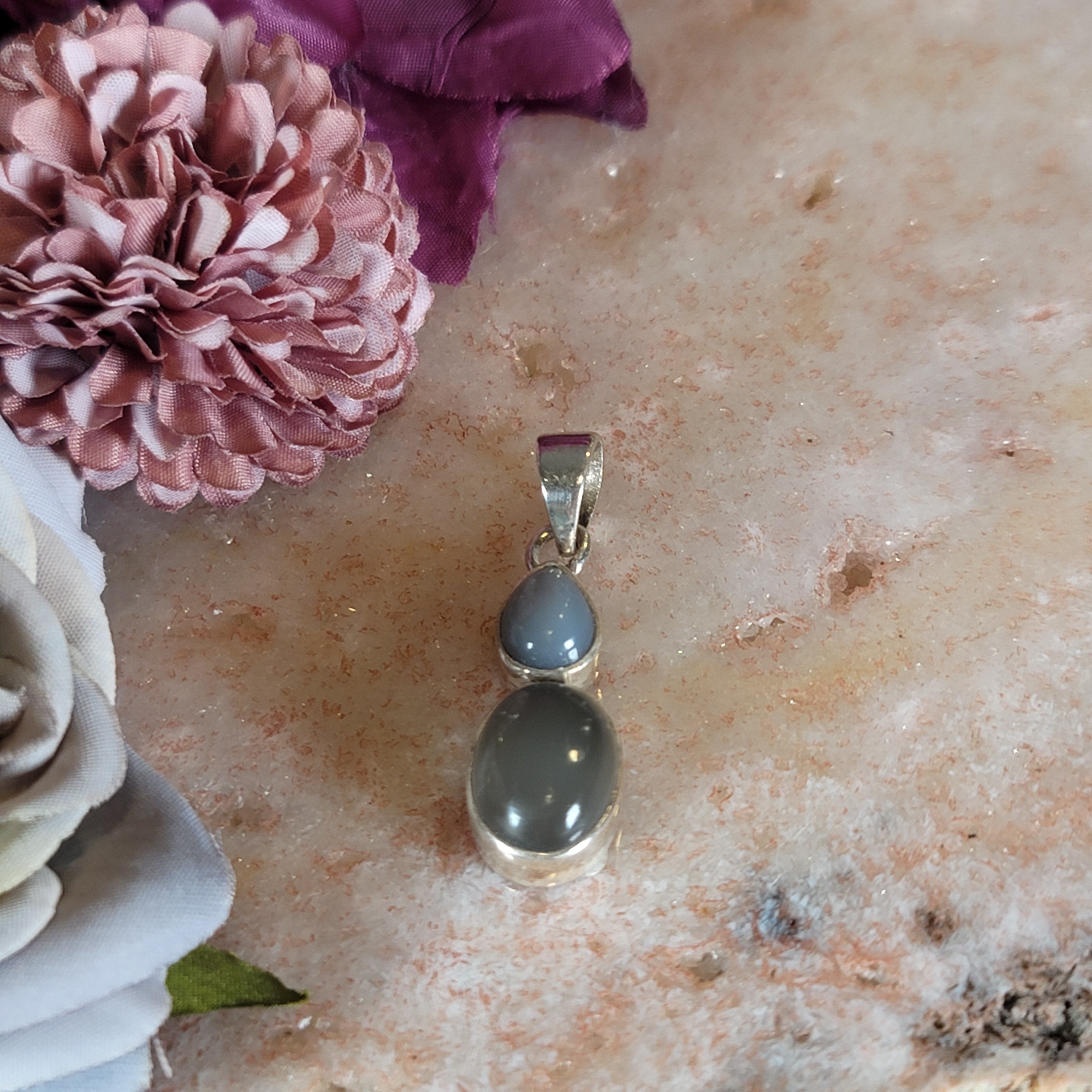 Silver Moonstone Pendant .925 Silver for Clarity and Intuition