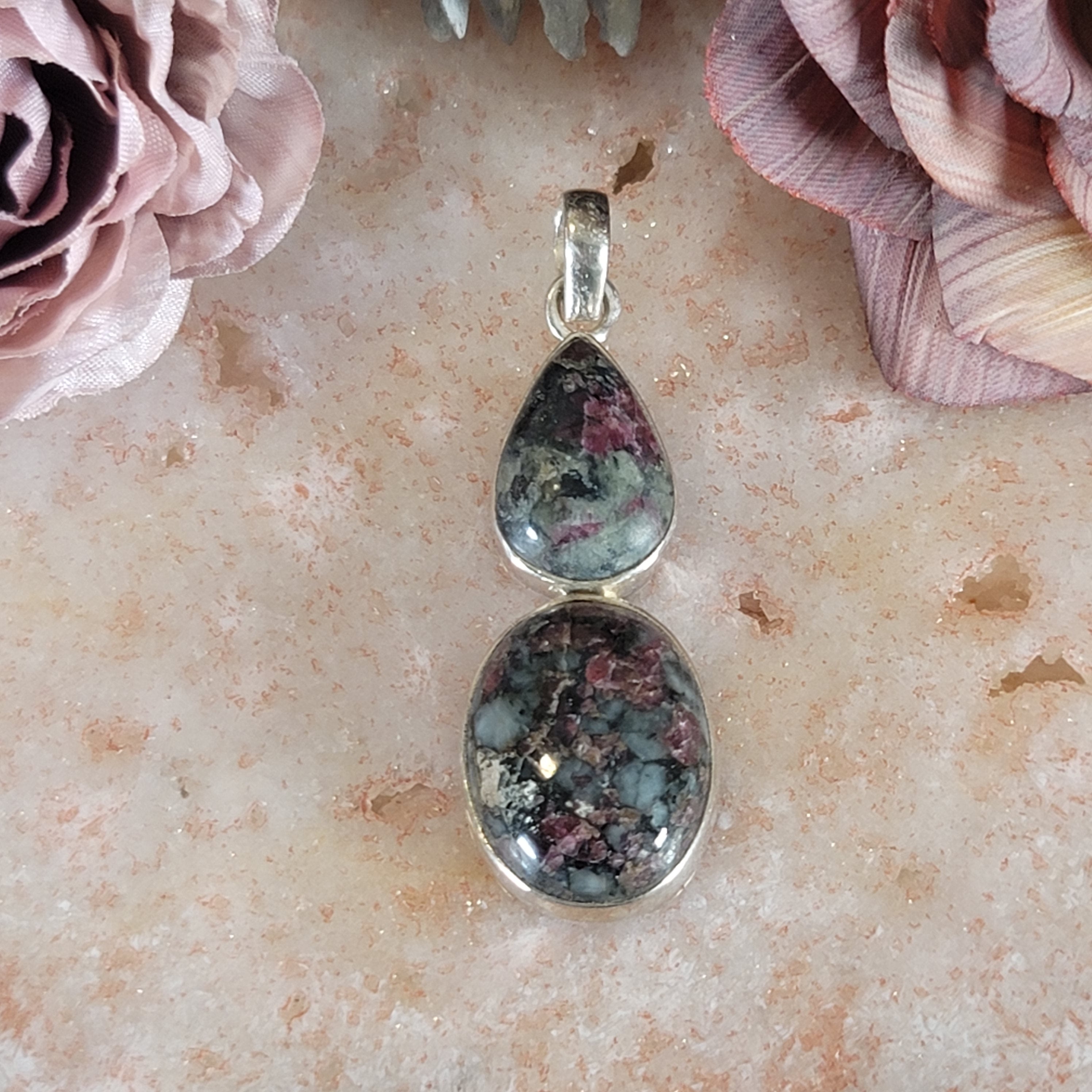 Eudialyte Pendant .925 Silver for Manifesting your Hearts Desires