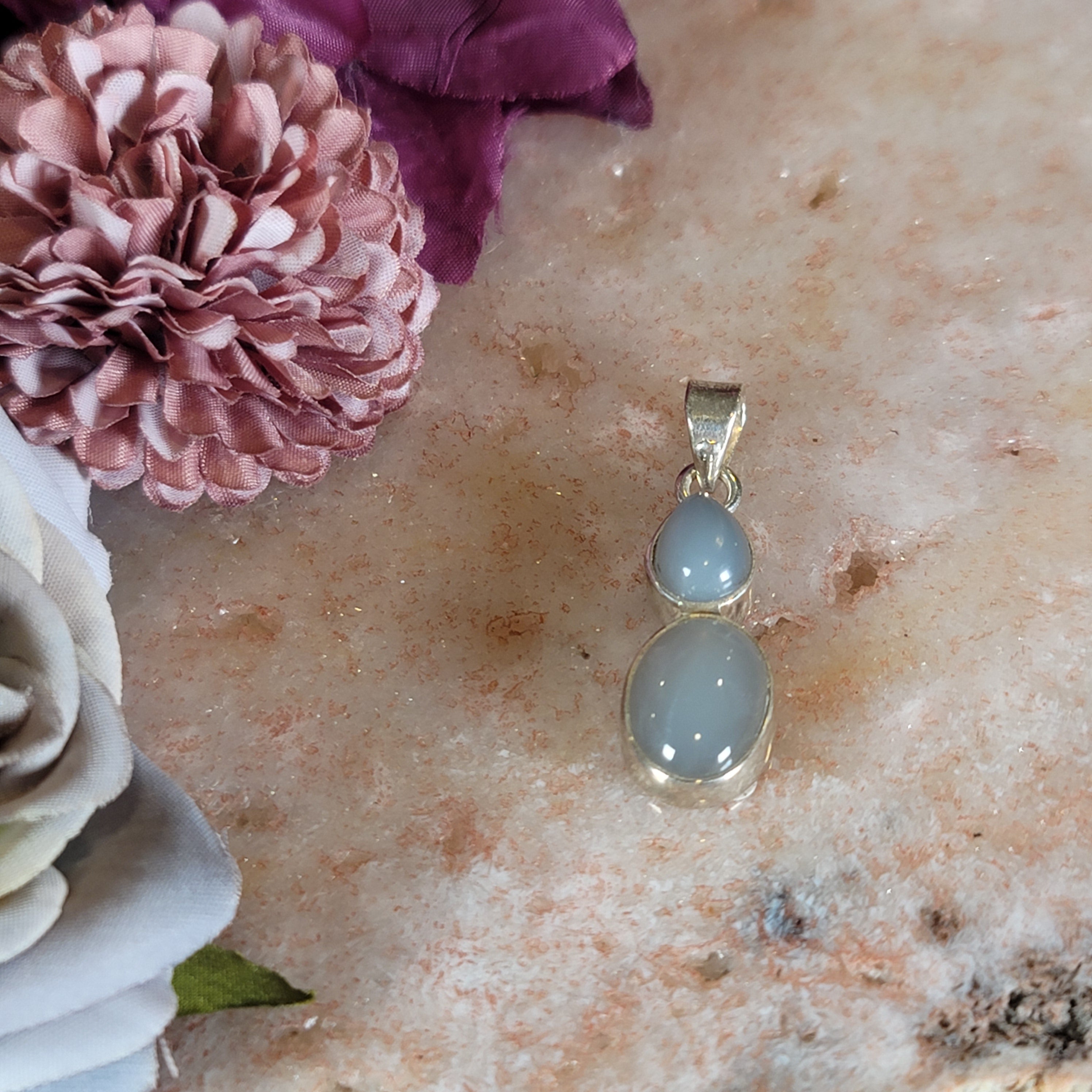 Silver Moonstone Pendant .925 Silver for Clarity and Intuition