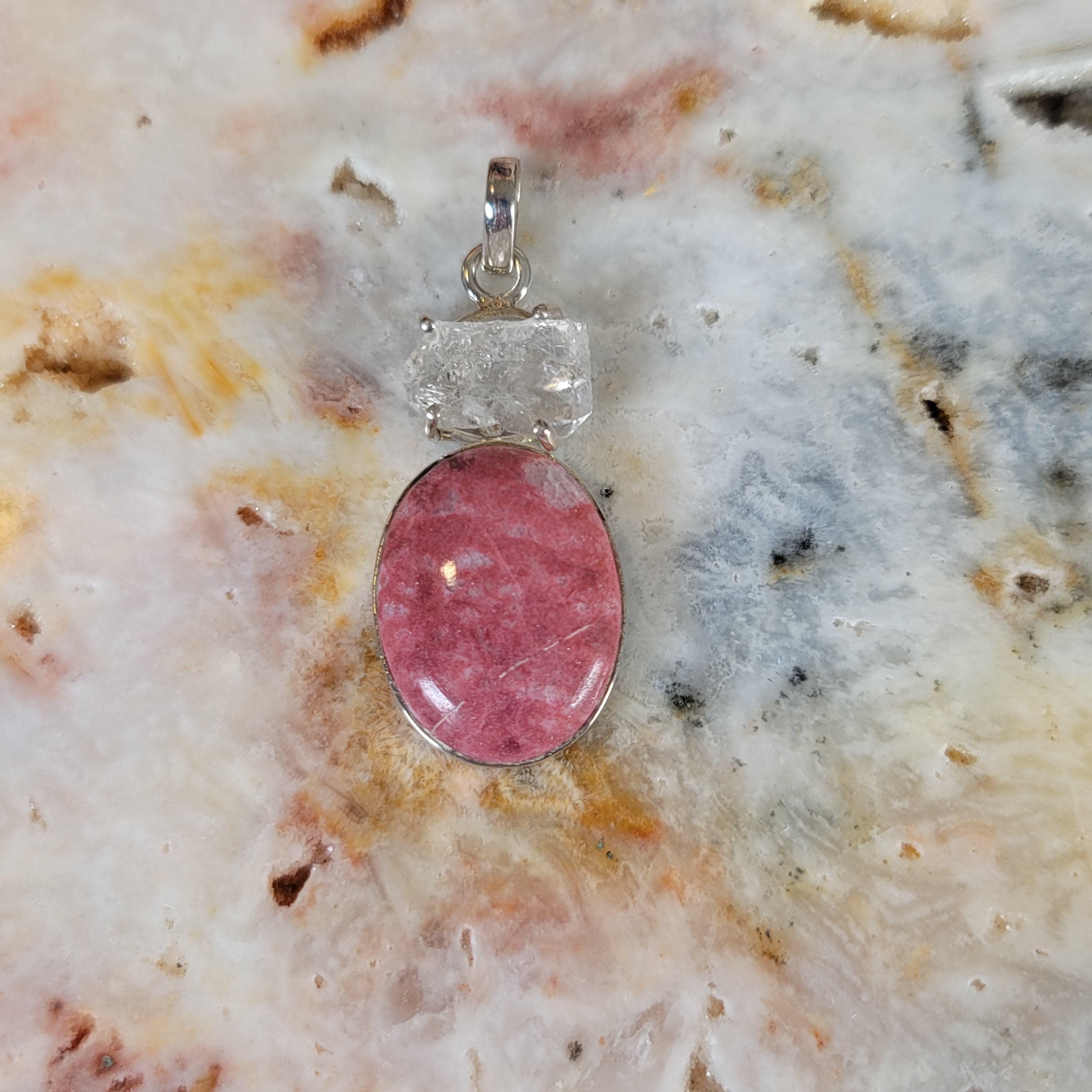 Thulite Pendant .925 Silver Pendant for Expressing Love and Experiencing Pleasure