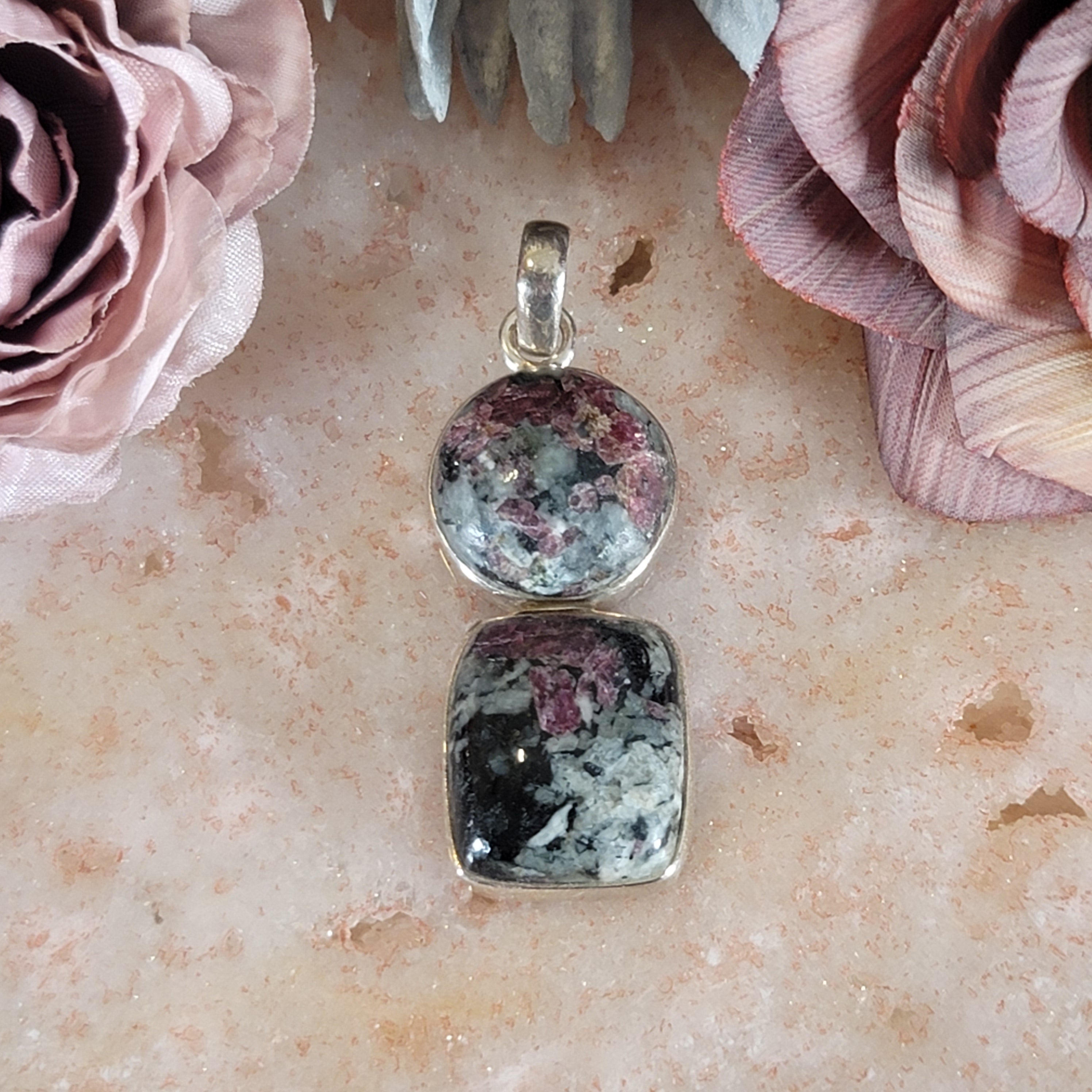 Eudialyte Pendant .925 Silver for Manifesting your Hearts Desires