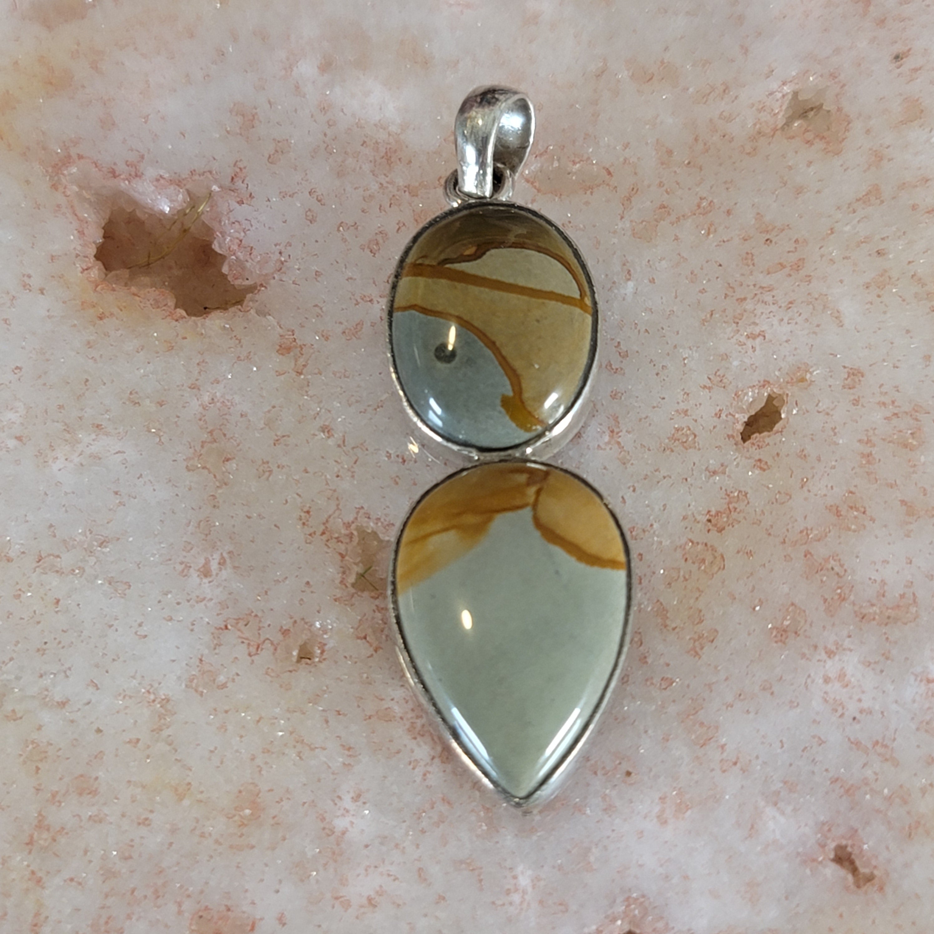 Polychrome Jasper Pendant .925 Silver for Balance, Creativity and Joy