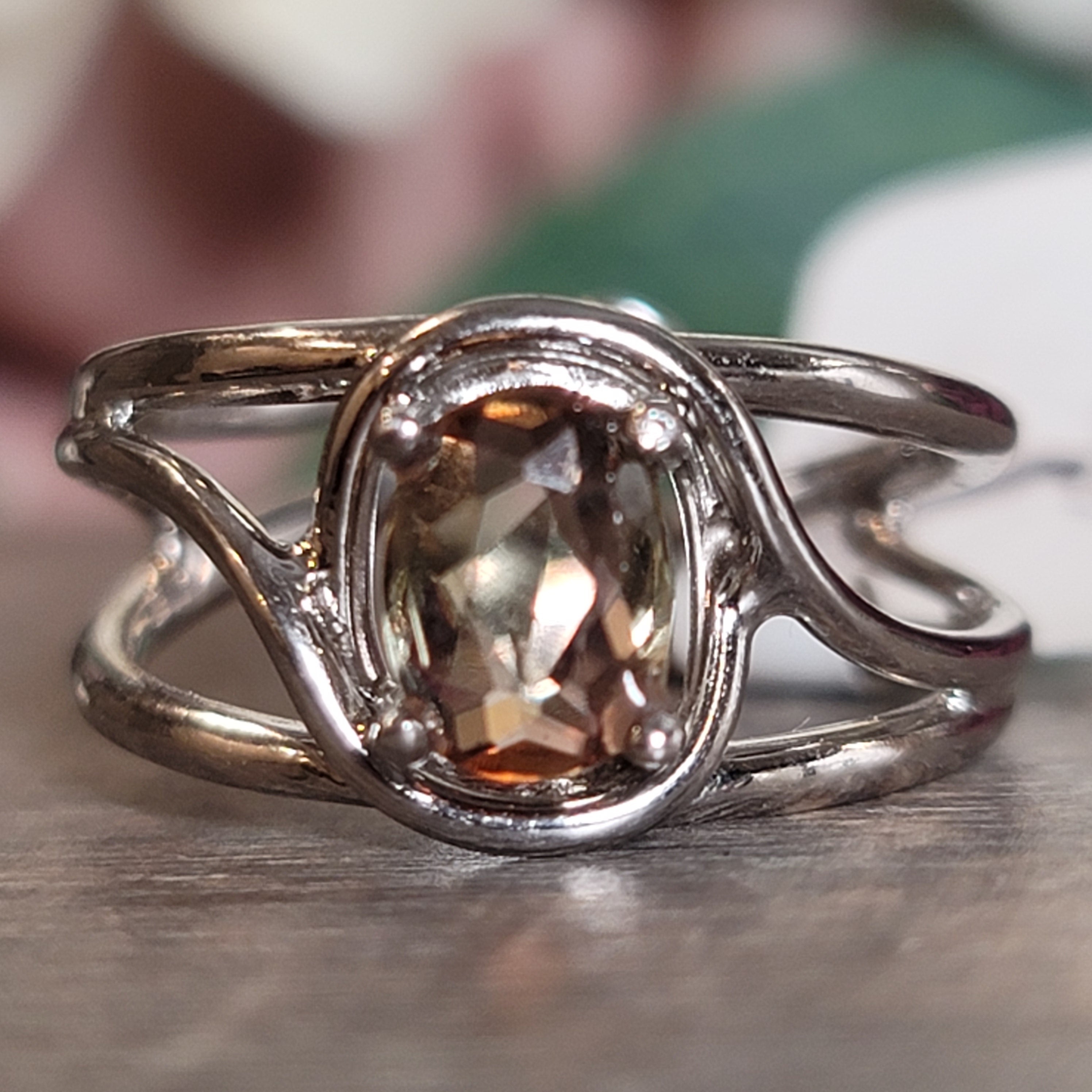 Andalusite Color Changing Midi Cuff Ring .925 Silver for Bringing Divine Connection, Harmony &