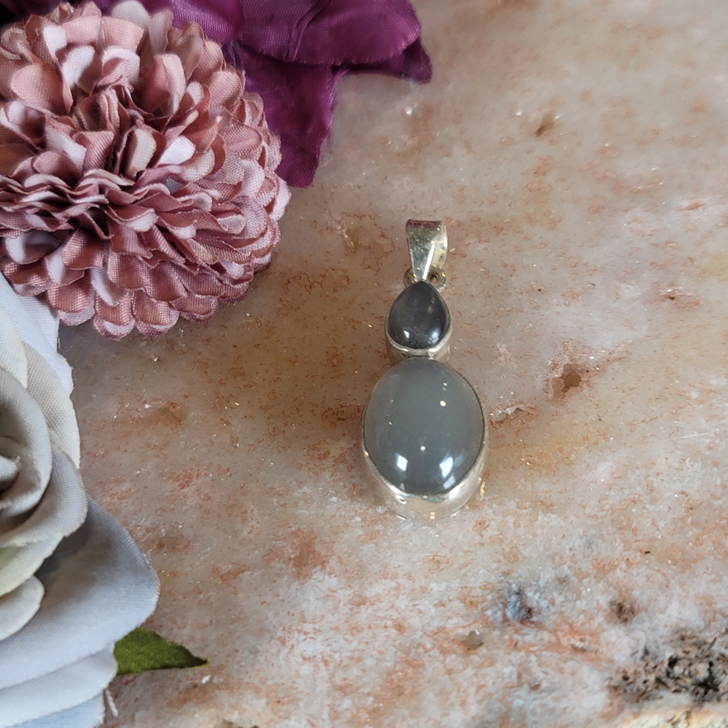 Silver Moonstone Pendant .925 Silver for Clarity and Intuition