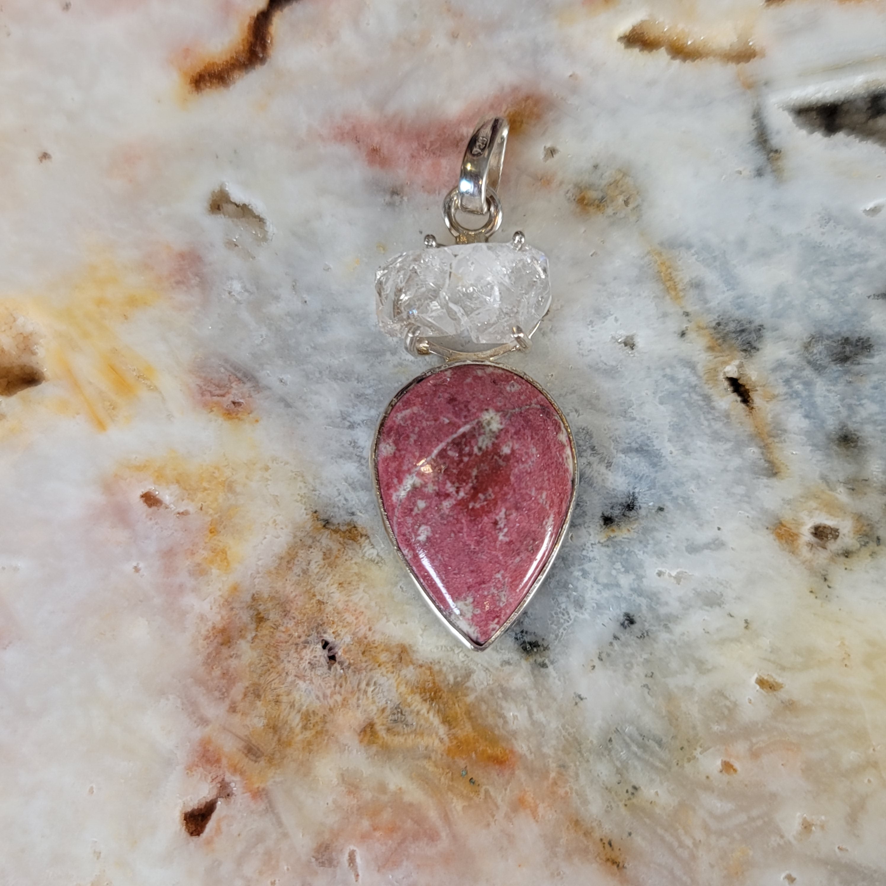 Thulite Pendant .925 Silver Pendant for Expressing Love and Experiencing Pleasure