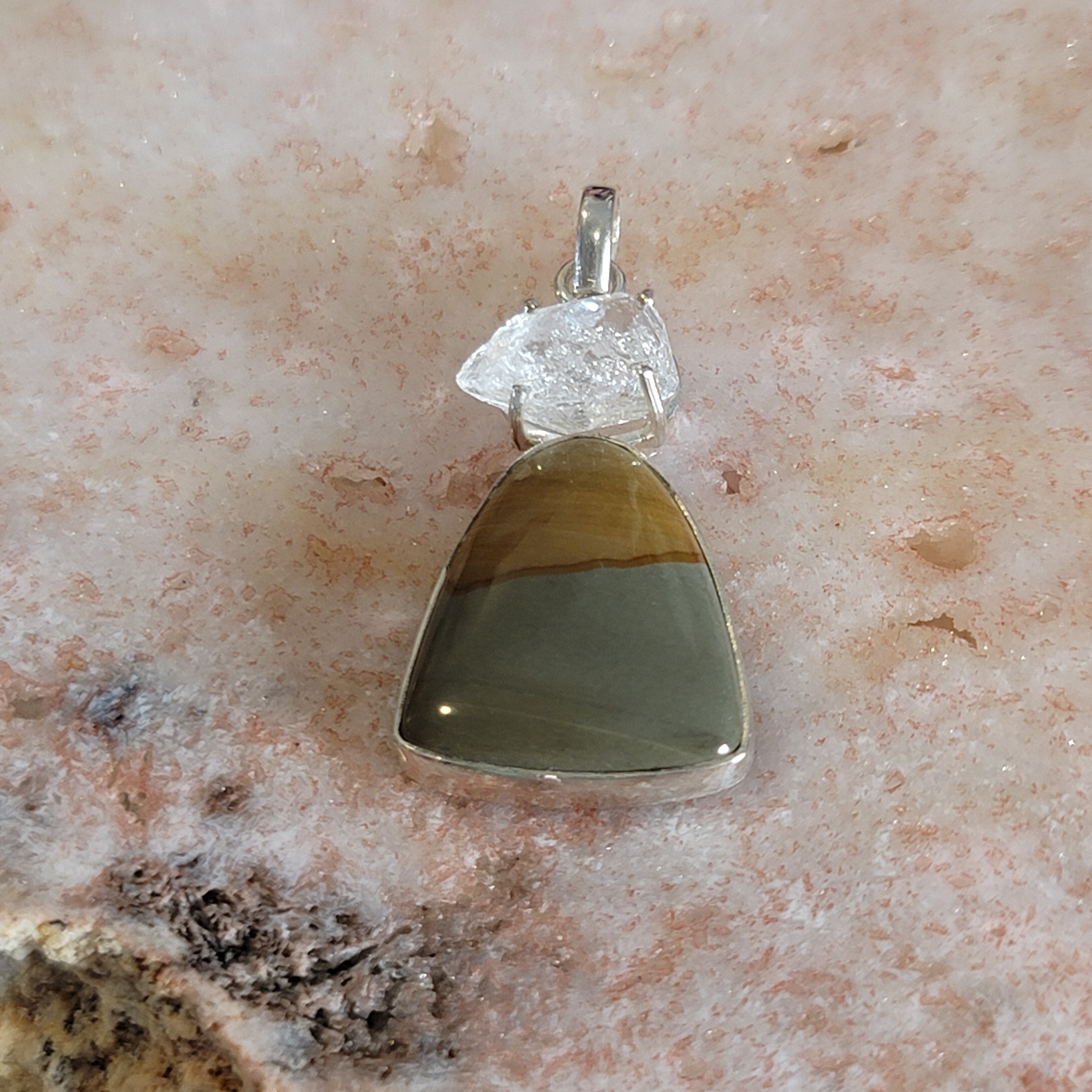 Polychrome Jasper Pendant .925 Silver for Balance, Creativity and Joy