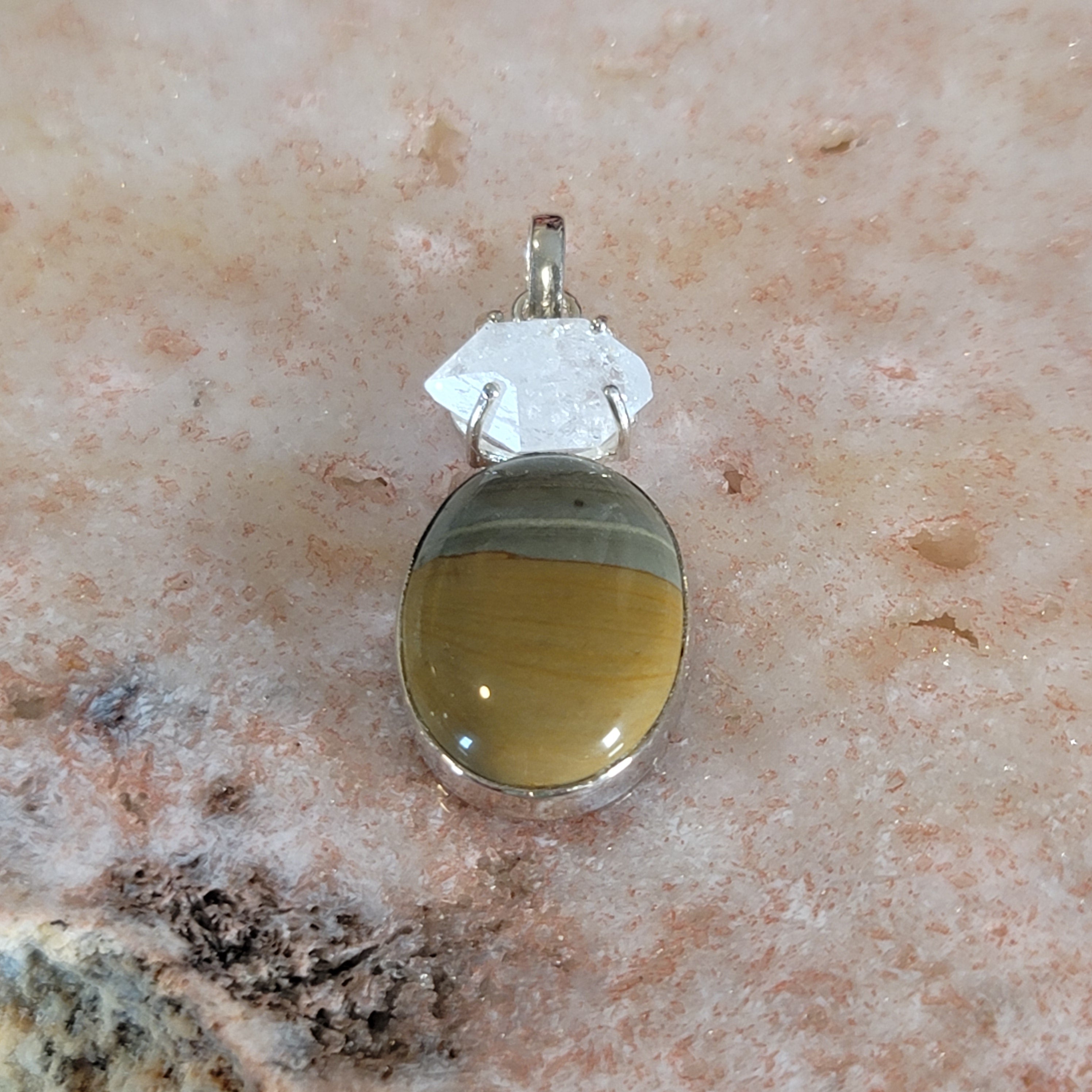 Polychrome Jasper Pendant .925 Silver for Balance, Creativity and Joy