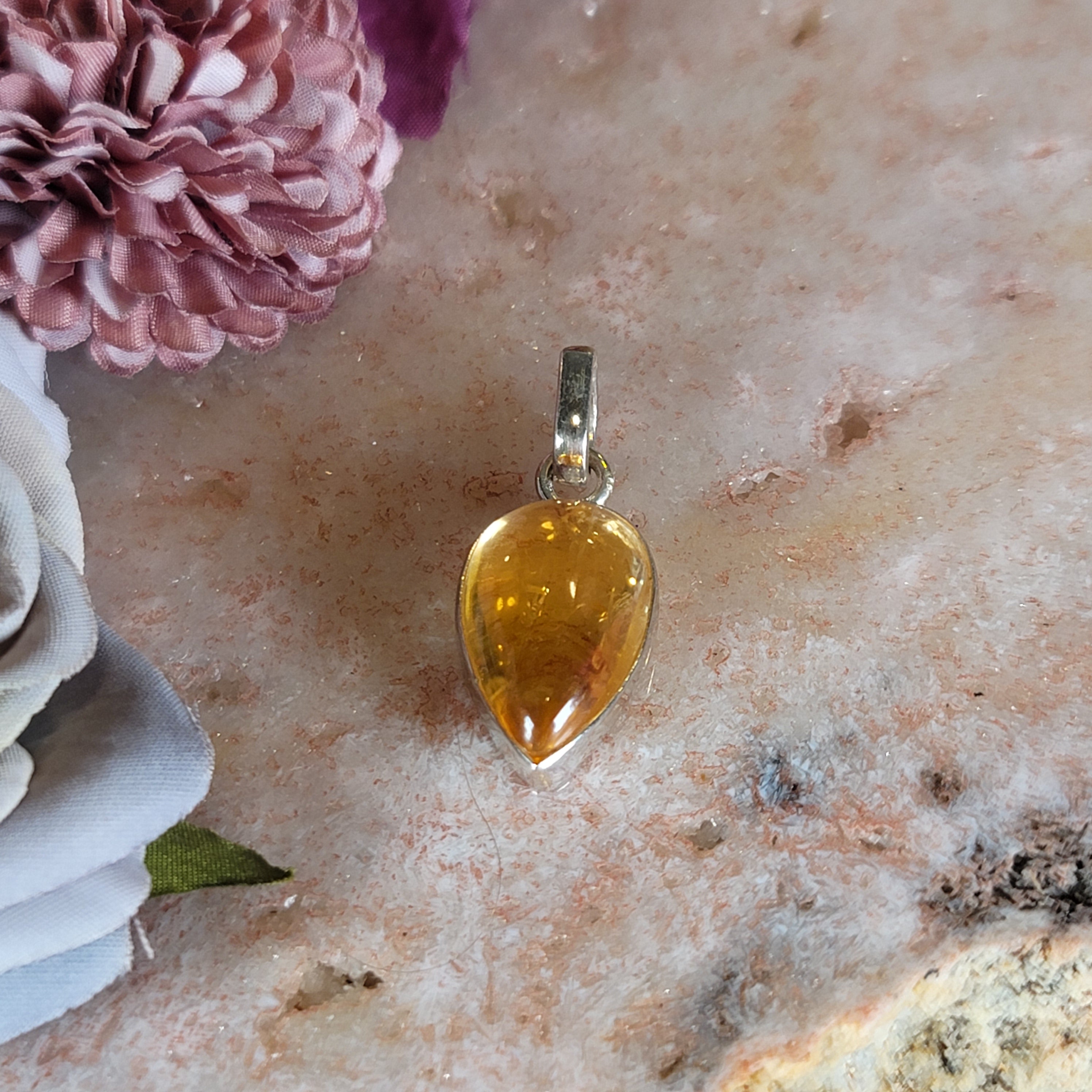 Citrine Pendant .925 Silver for Attracting Abundance and Joy