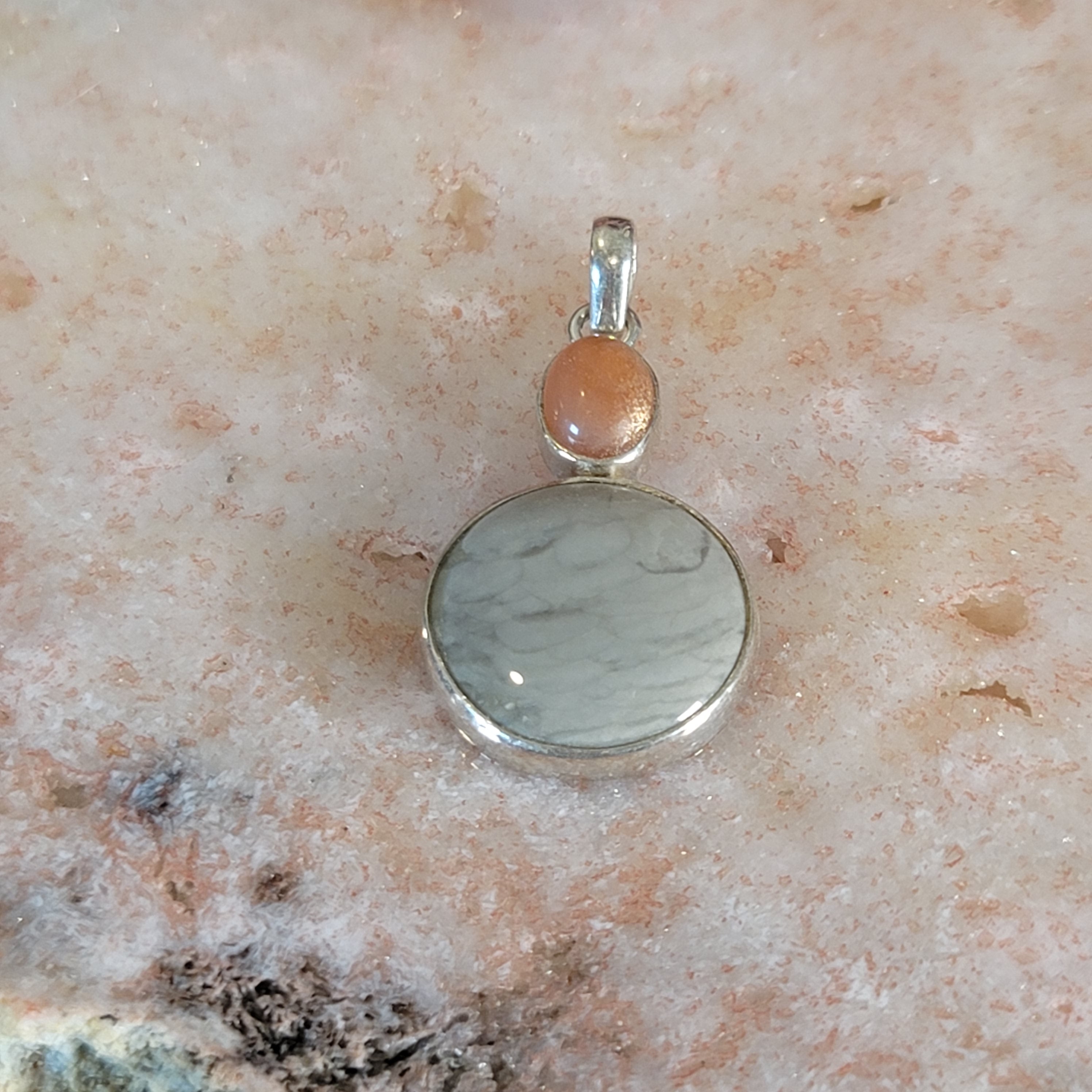 Polychrome Jasper Pendant .925 Silver for Balance, Creativity and Joy