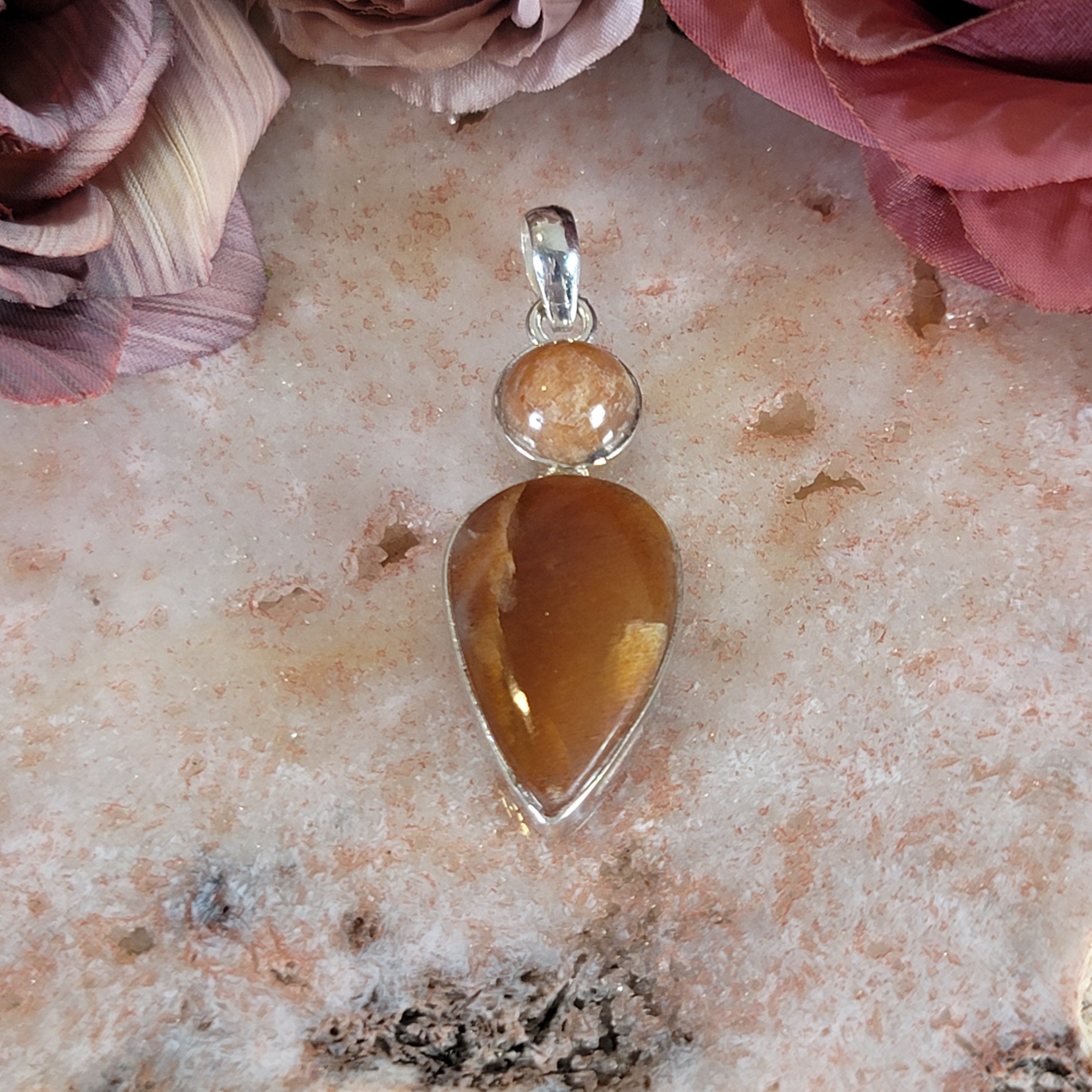 Sunstone Pendant .925 Silver for Confidence, Leadership and Strength