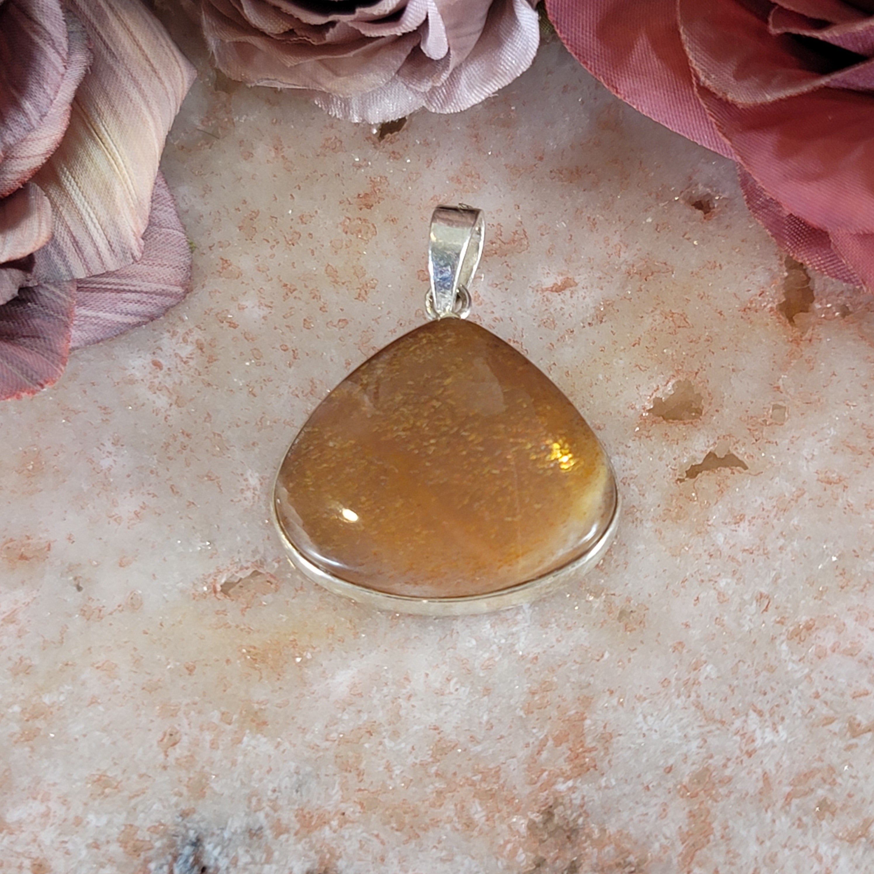 Sunstone Pendant .925 Silver for Confidence, Leadership and Strength