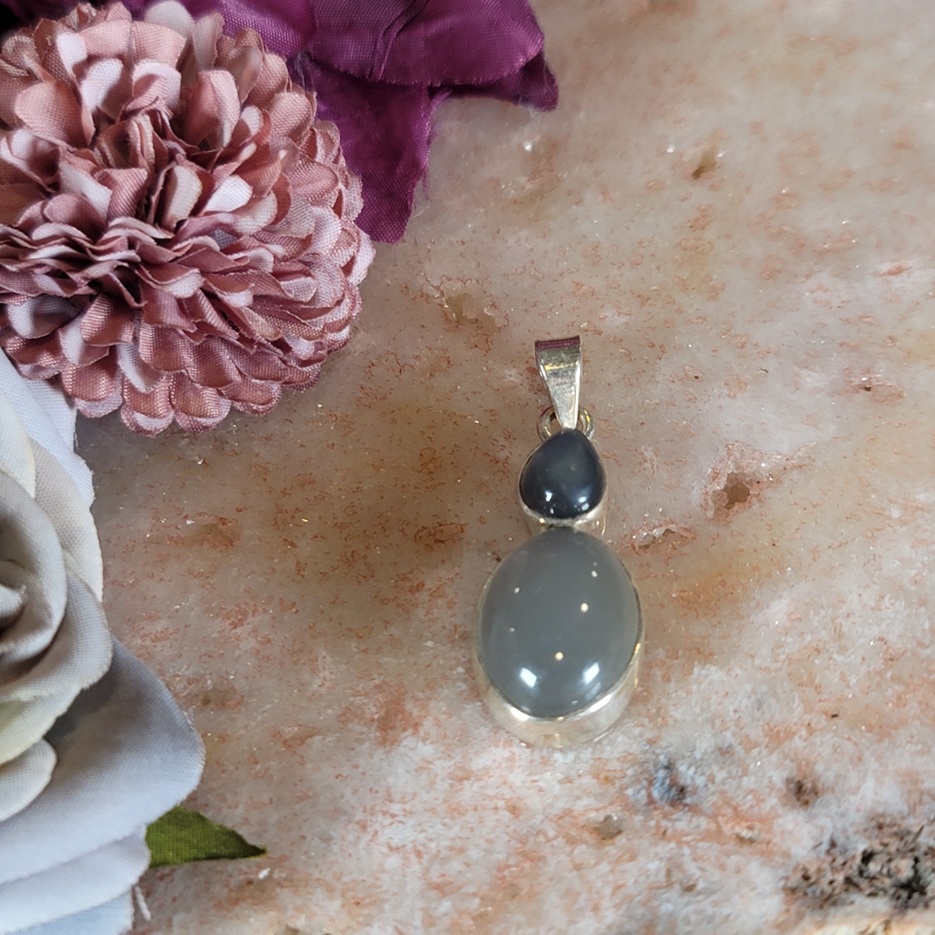 Silver Moonstone Pendant .925 Silver for Clarity and Intuition