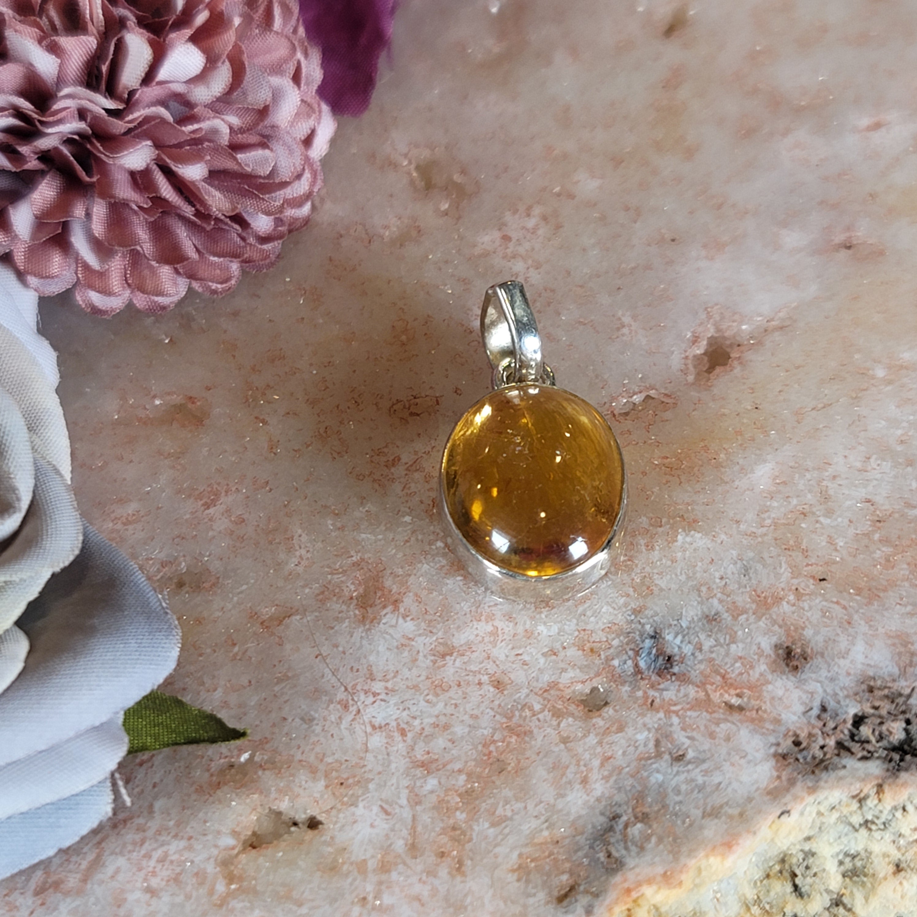 Citrine Pendant .925 Silver for Attracting Abundance and Joy