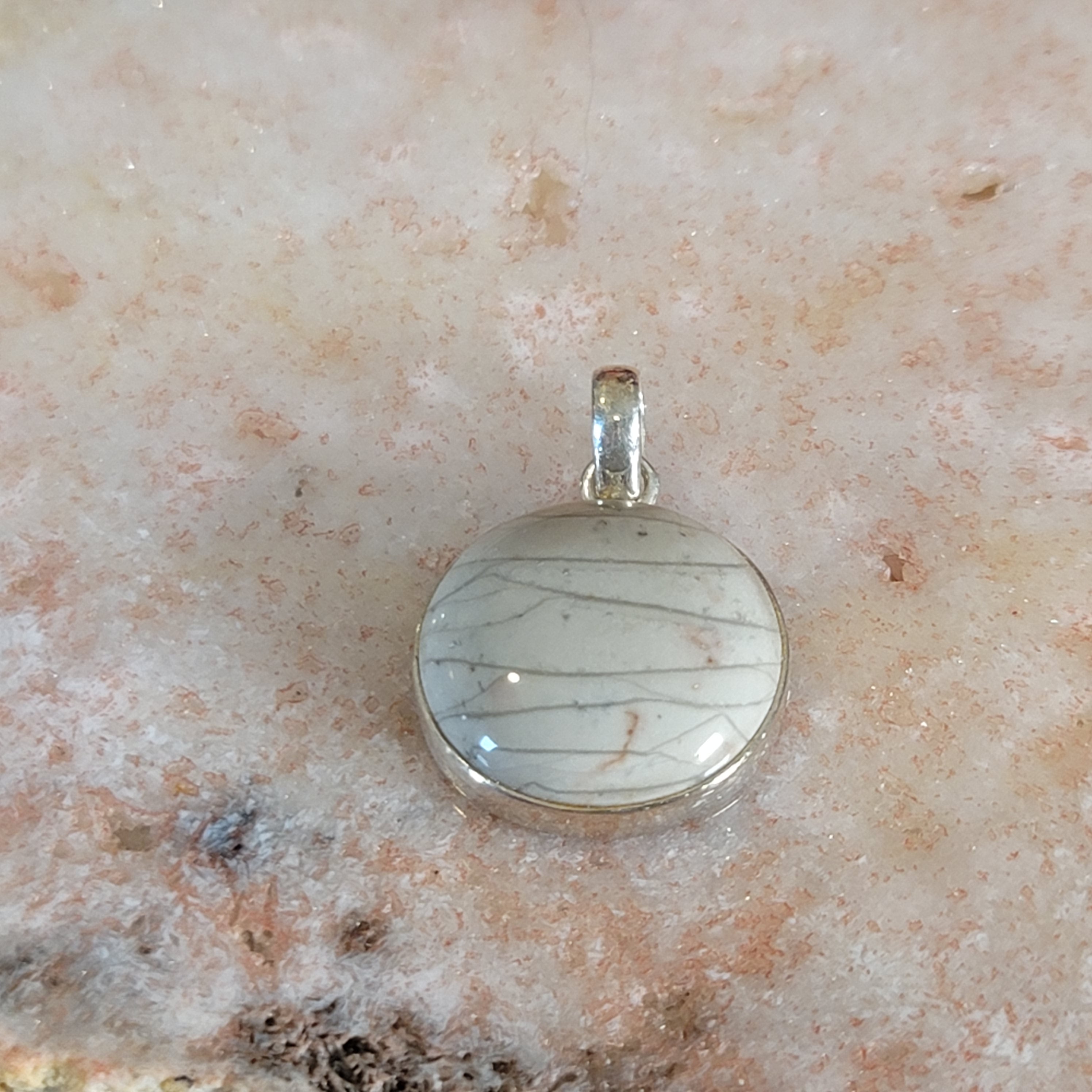 Polychrome Jasper Pendant .925 Silver for Balance, Creativity and Joy