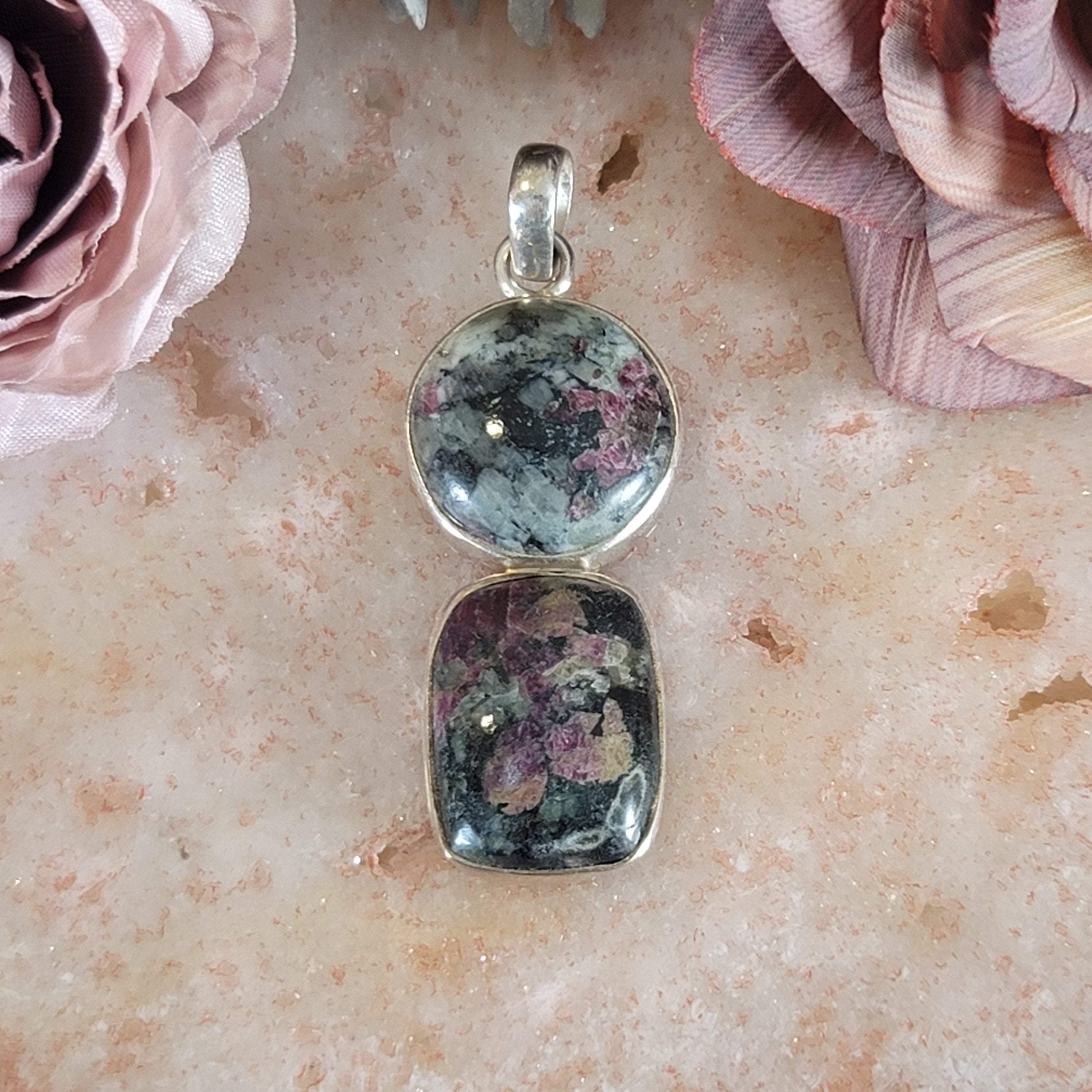 Eudialyte Pendant .925 Silver for Manifesting your Hearts Desires