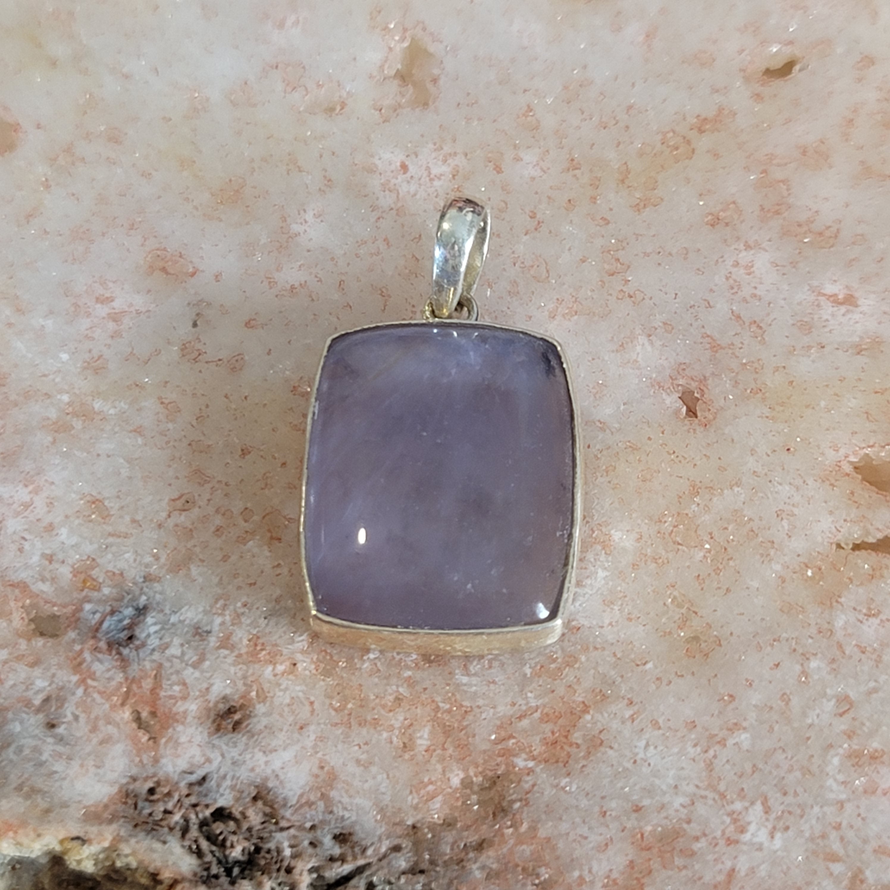 Purple Chalcedony Pendant .925 Silver for Attracting your Soul Mate
