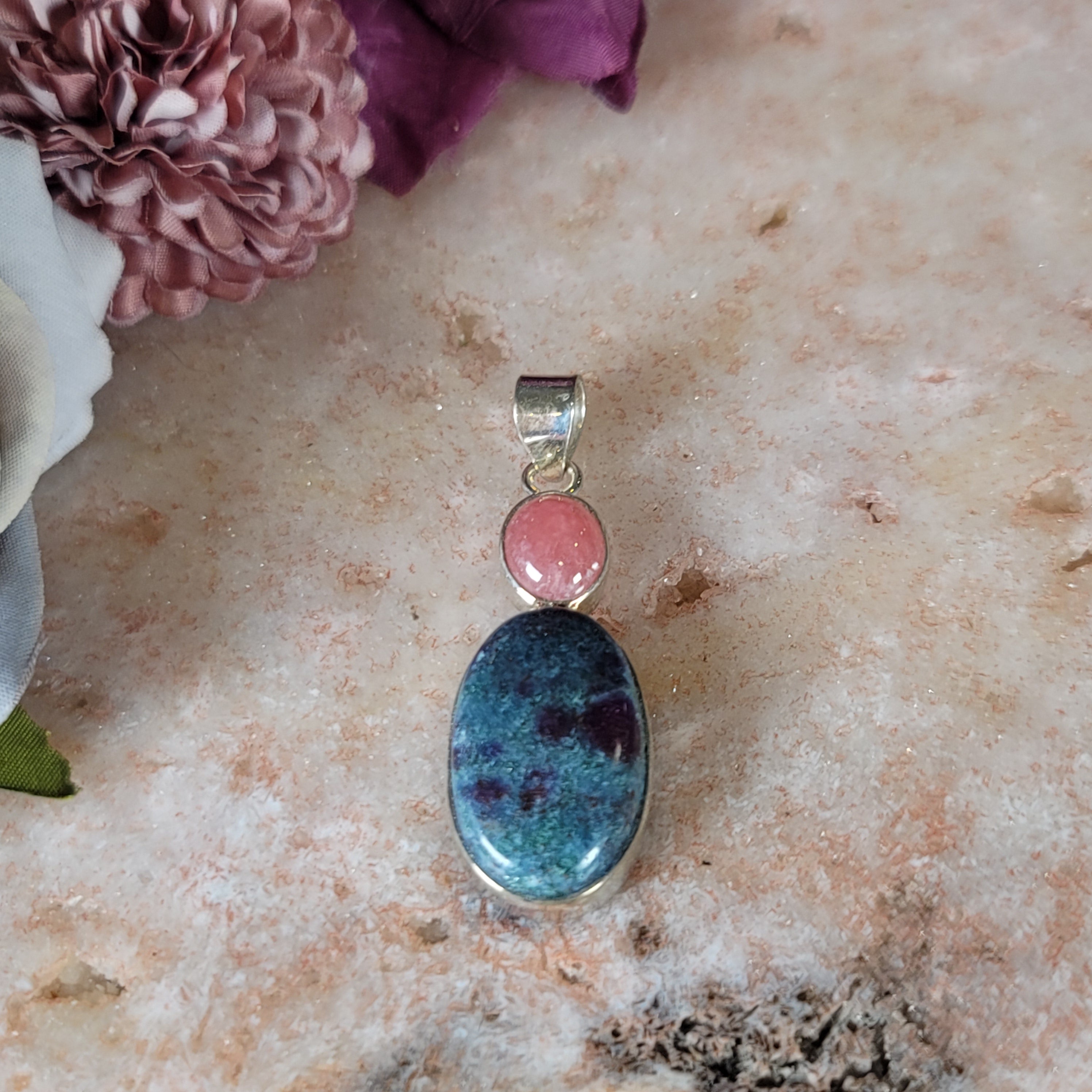 Ruby Kyanite Pendant .925 Silver for Attracting Love, Courage and Your Destiny