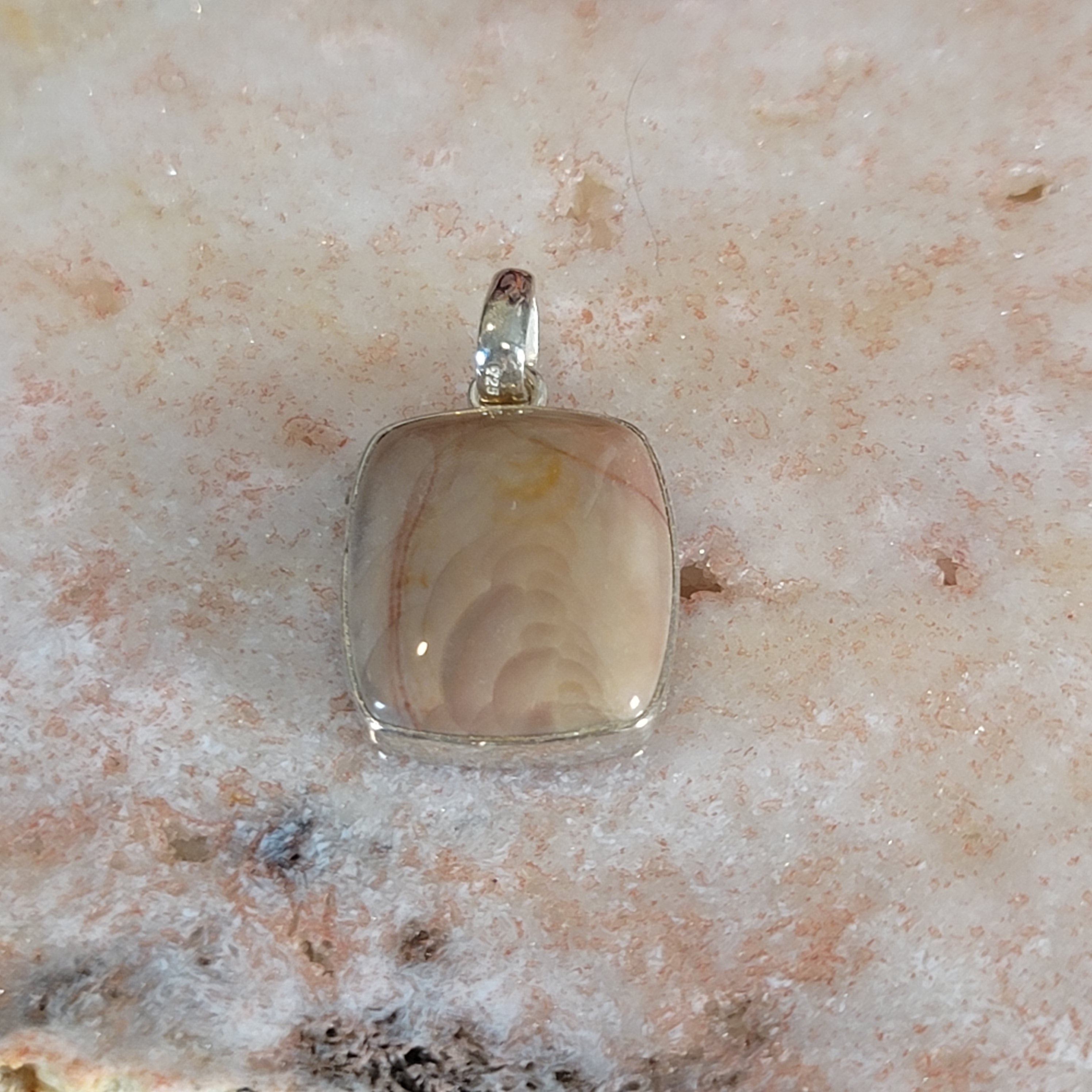 Polychrome Jasper Pendant .925 Silver for Balance, Creativity and Joy