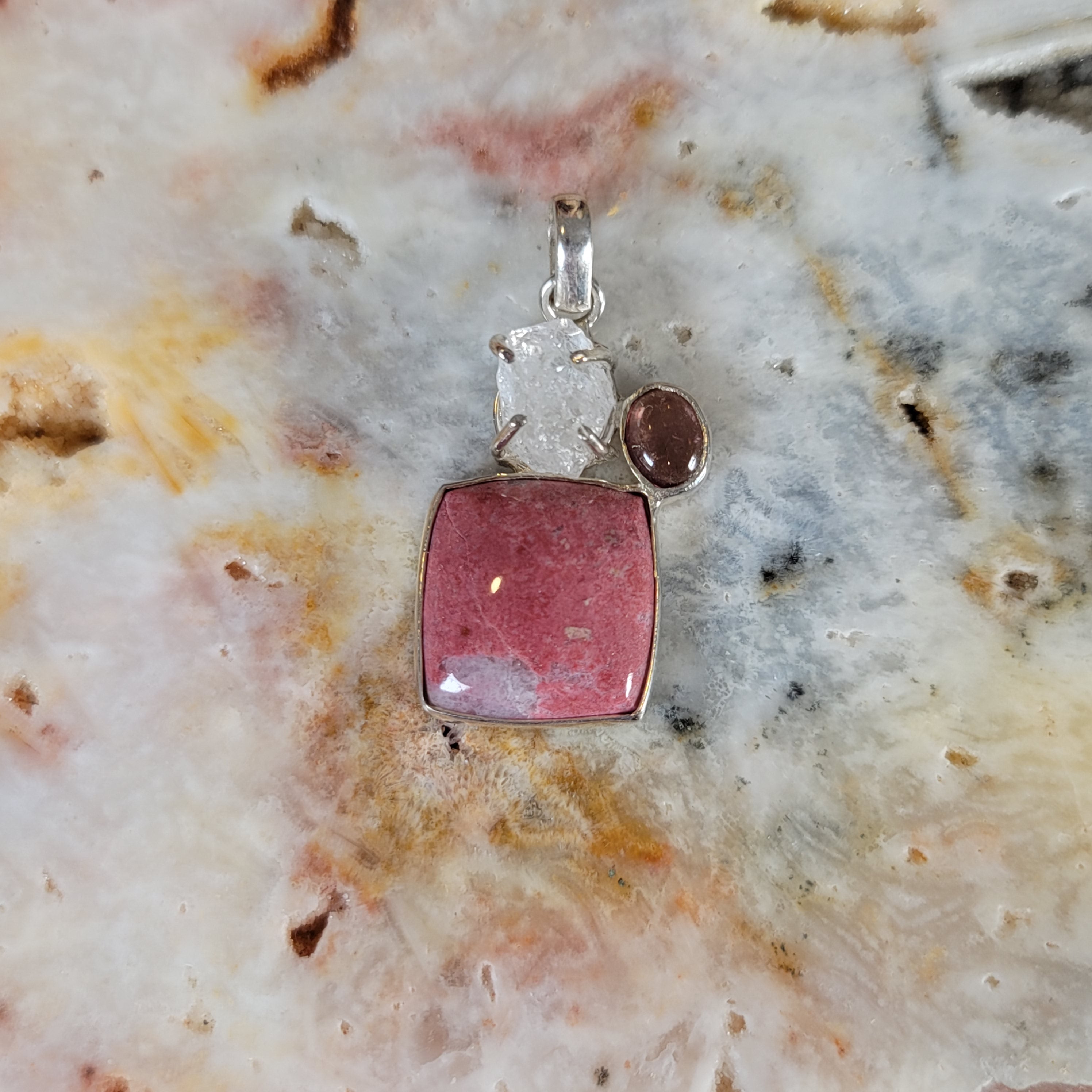 Thulite Pendant .925 Silver Pendant for Expressing Love and Experiencing Pleasure