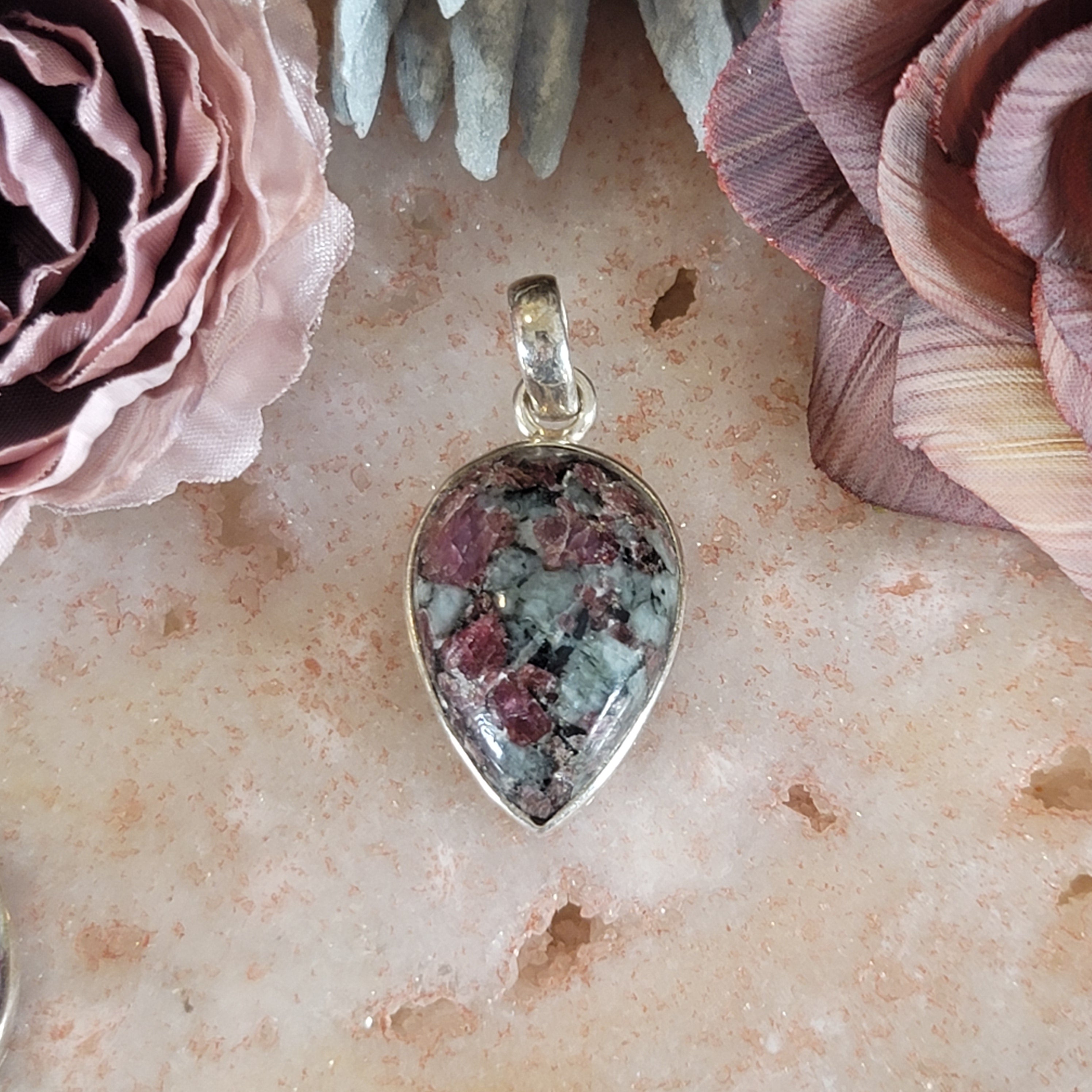 Eudialyte Pendant .925 Silver for Manifesting your Hearts Desires