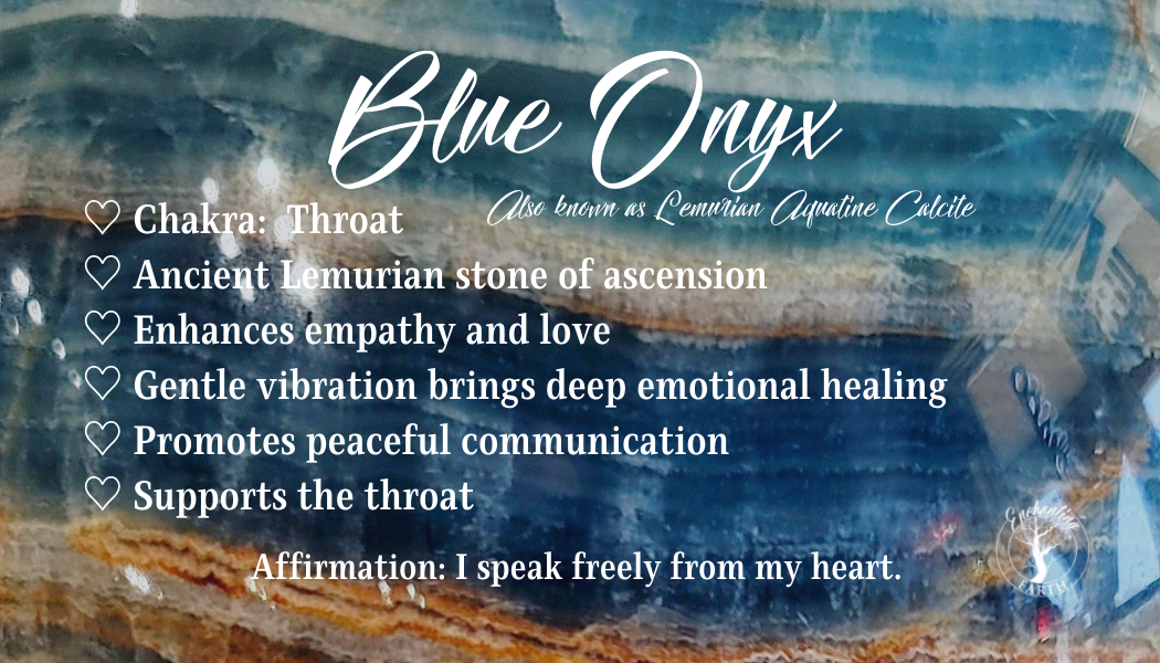 Blue Onyx Point for Happiness, Healing and Peace