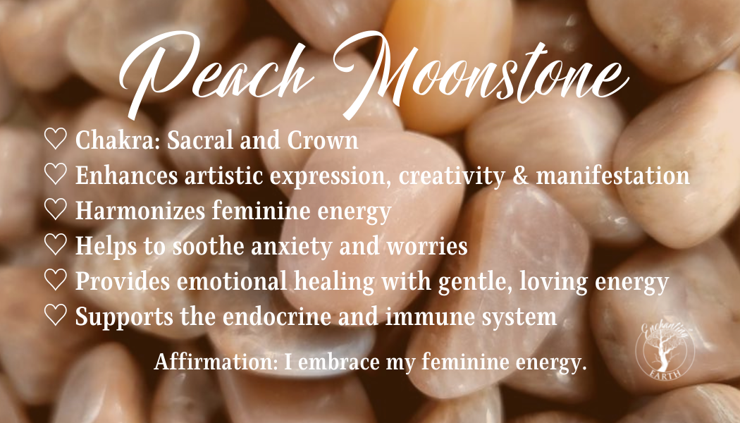 Peach Moonstone Heart for Creative Manifestation