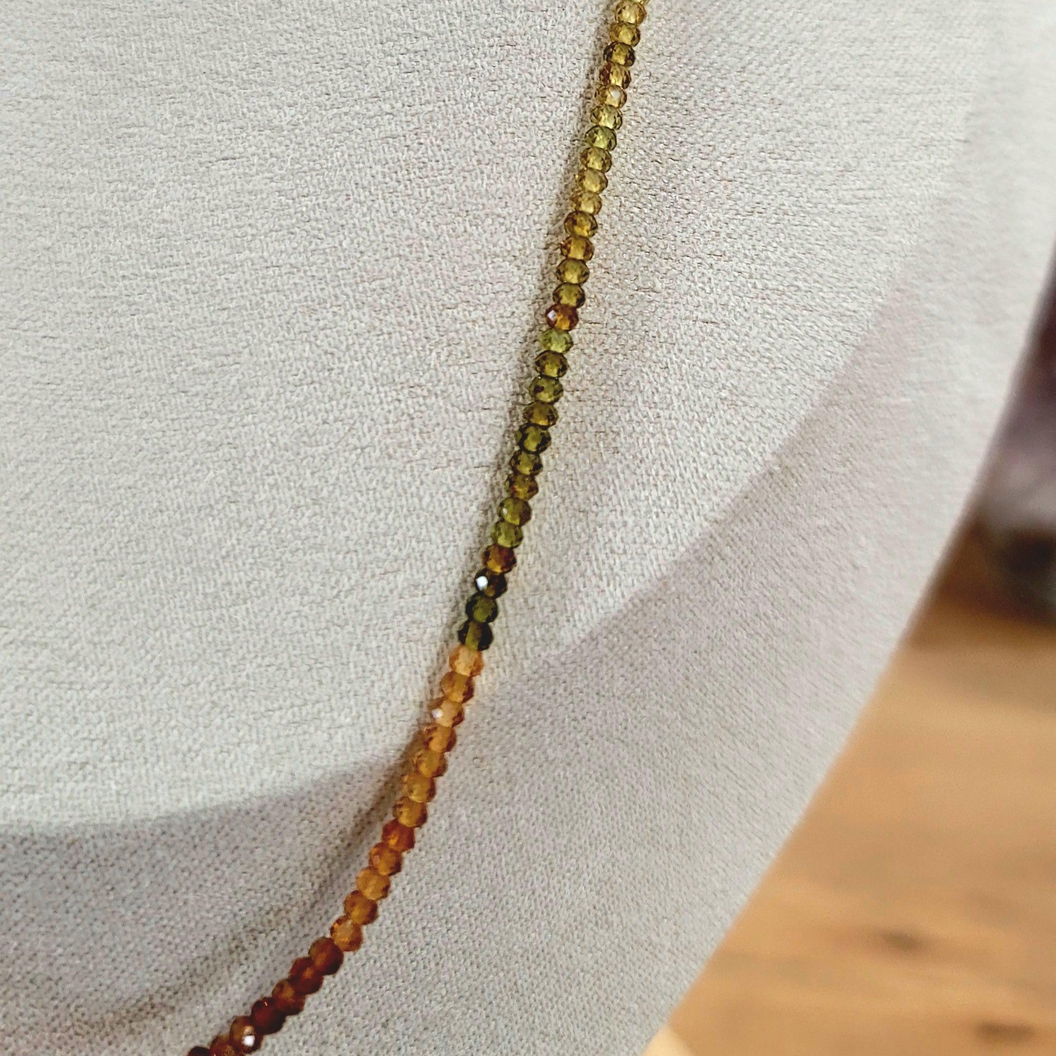 Tourmaline Neutral Waterfall Micro Faceted Necklace