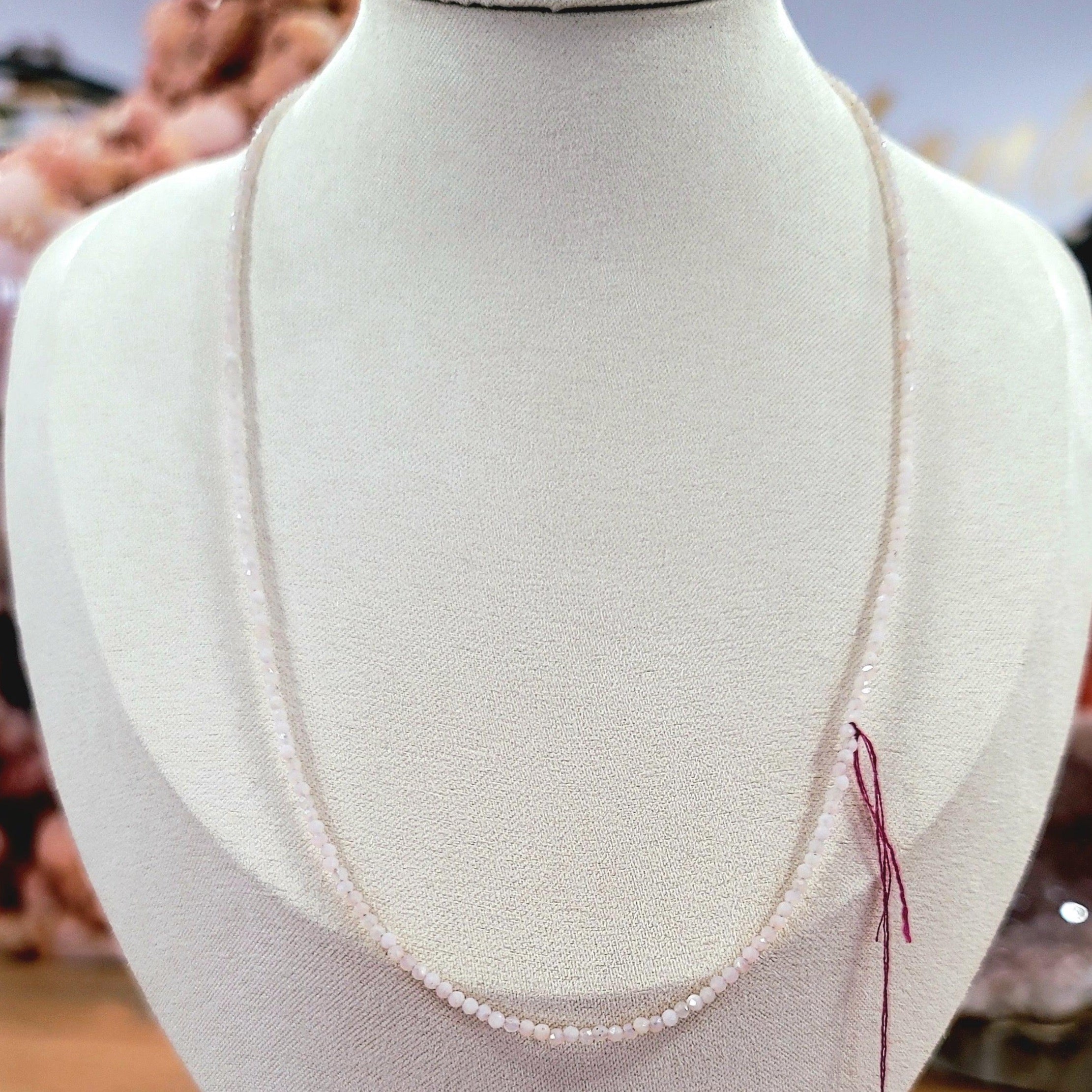 Pink Opal Micro Faceted Necklace