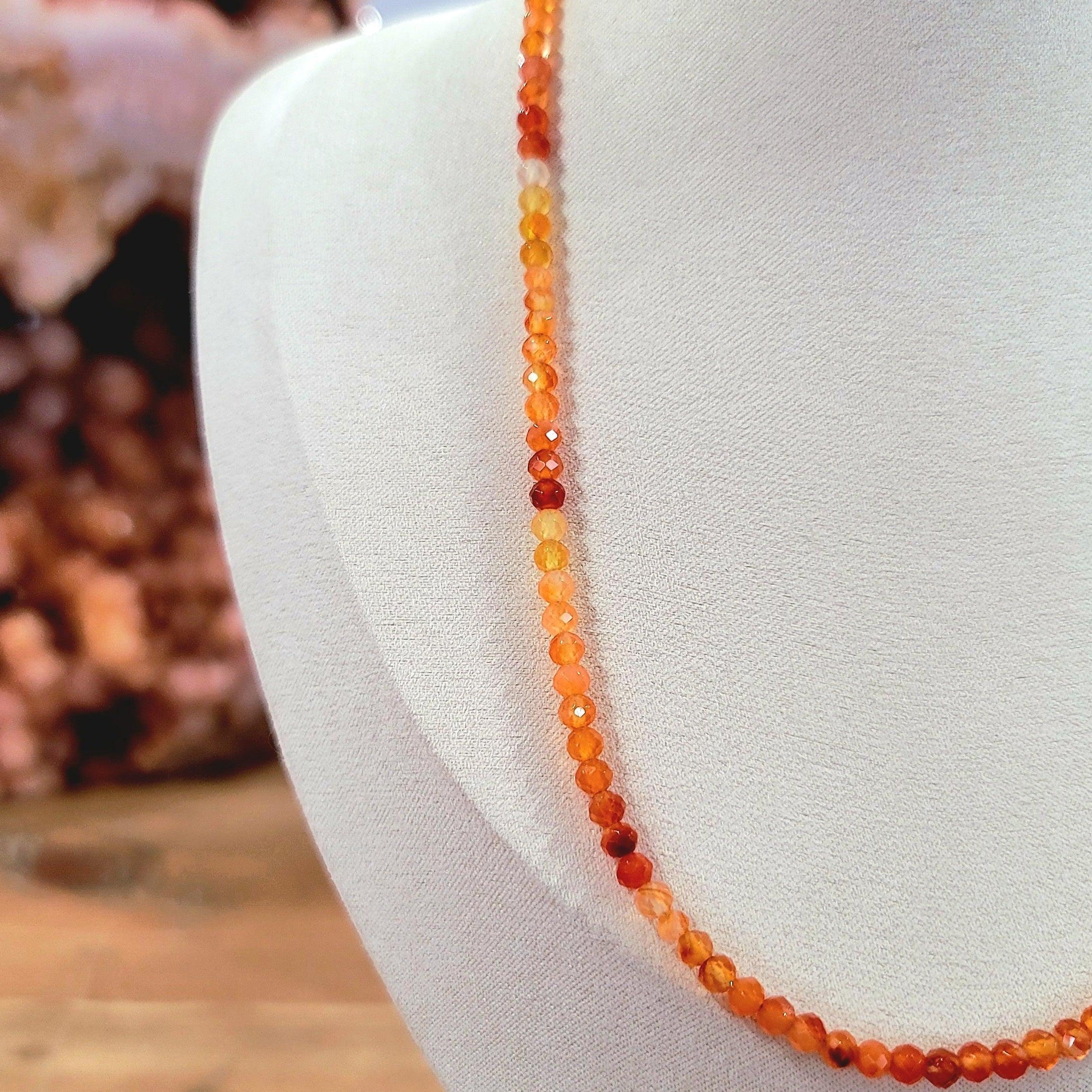 Carnelian Micro Faceted Necklace for Embracing Your Inner Fire