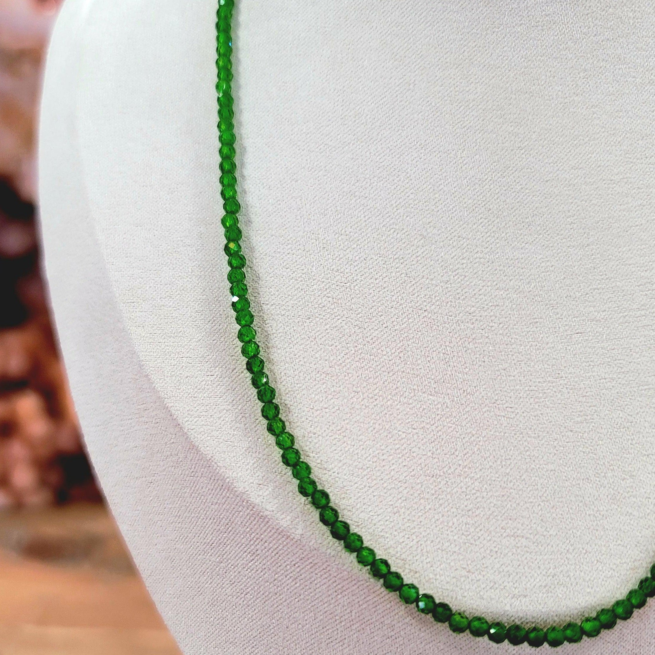 Chrome Diopside Micro Faceted Necklace