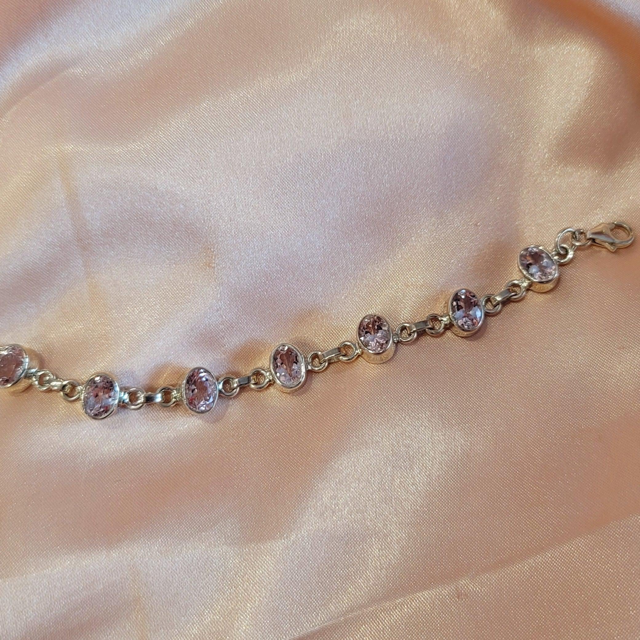 Enchantress Morganite .925 Silver Bracelet