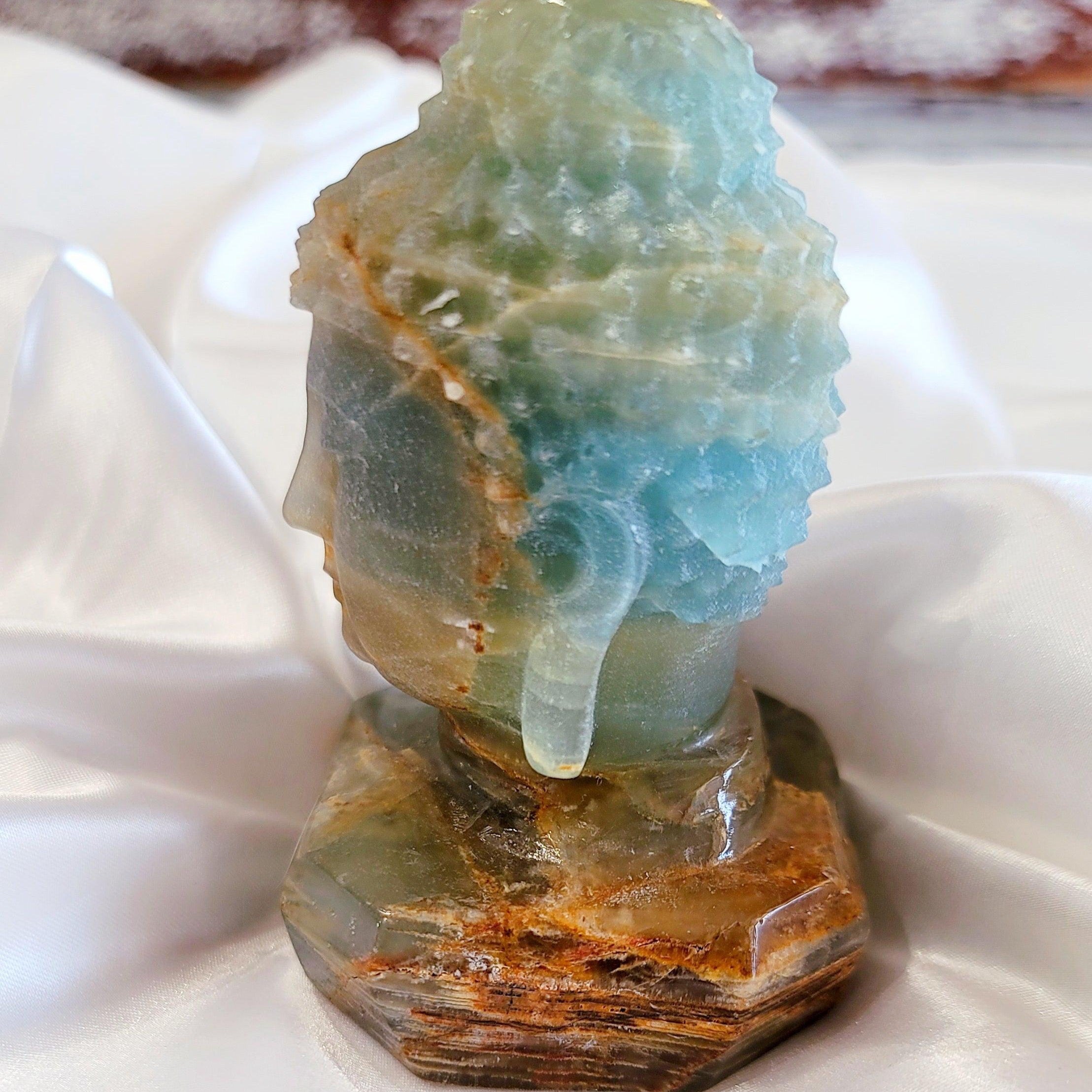 Blue Onyx Buddha for Happiness, Healing and Peace