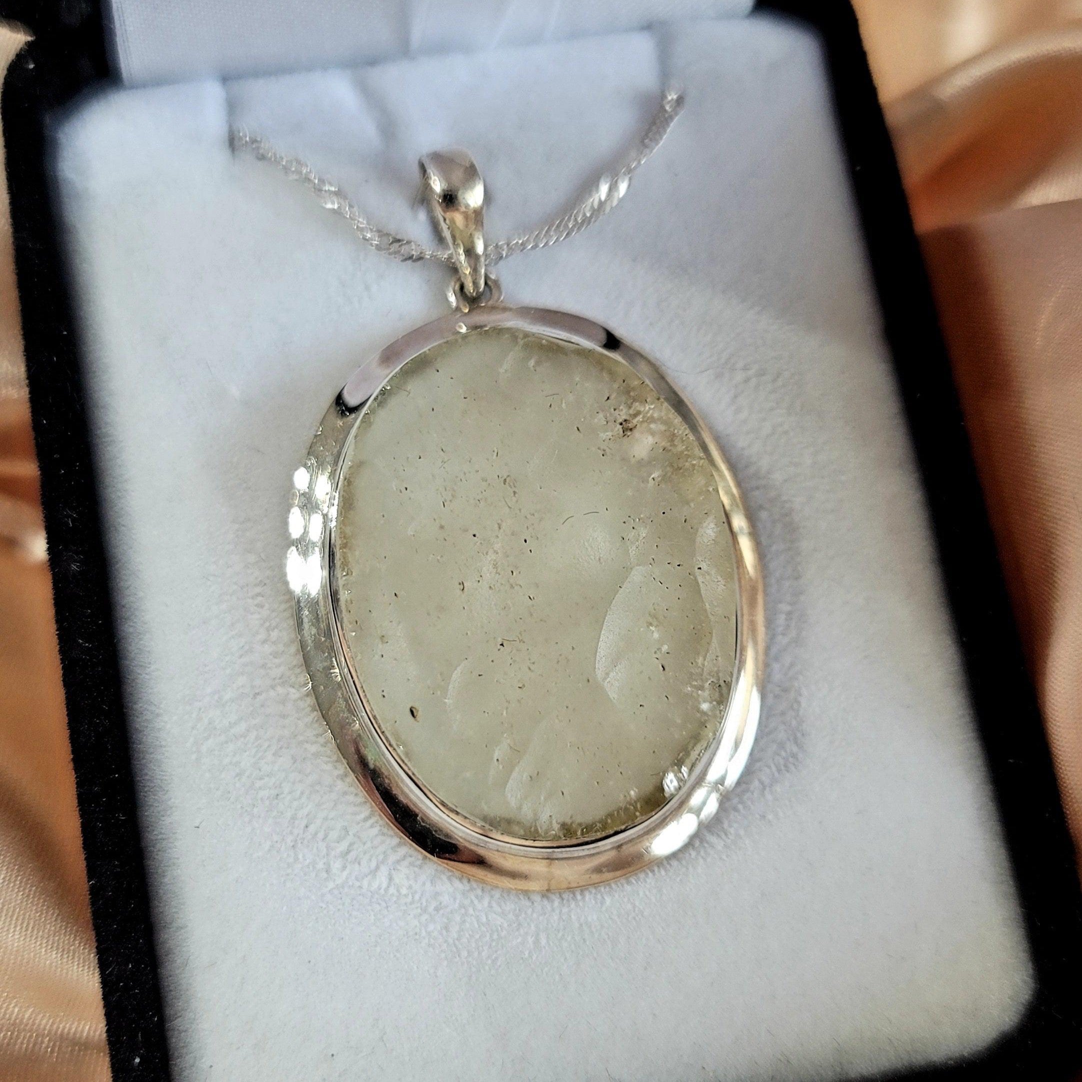 Libyan Desert Glass 925 Silver Necklace