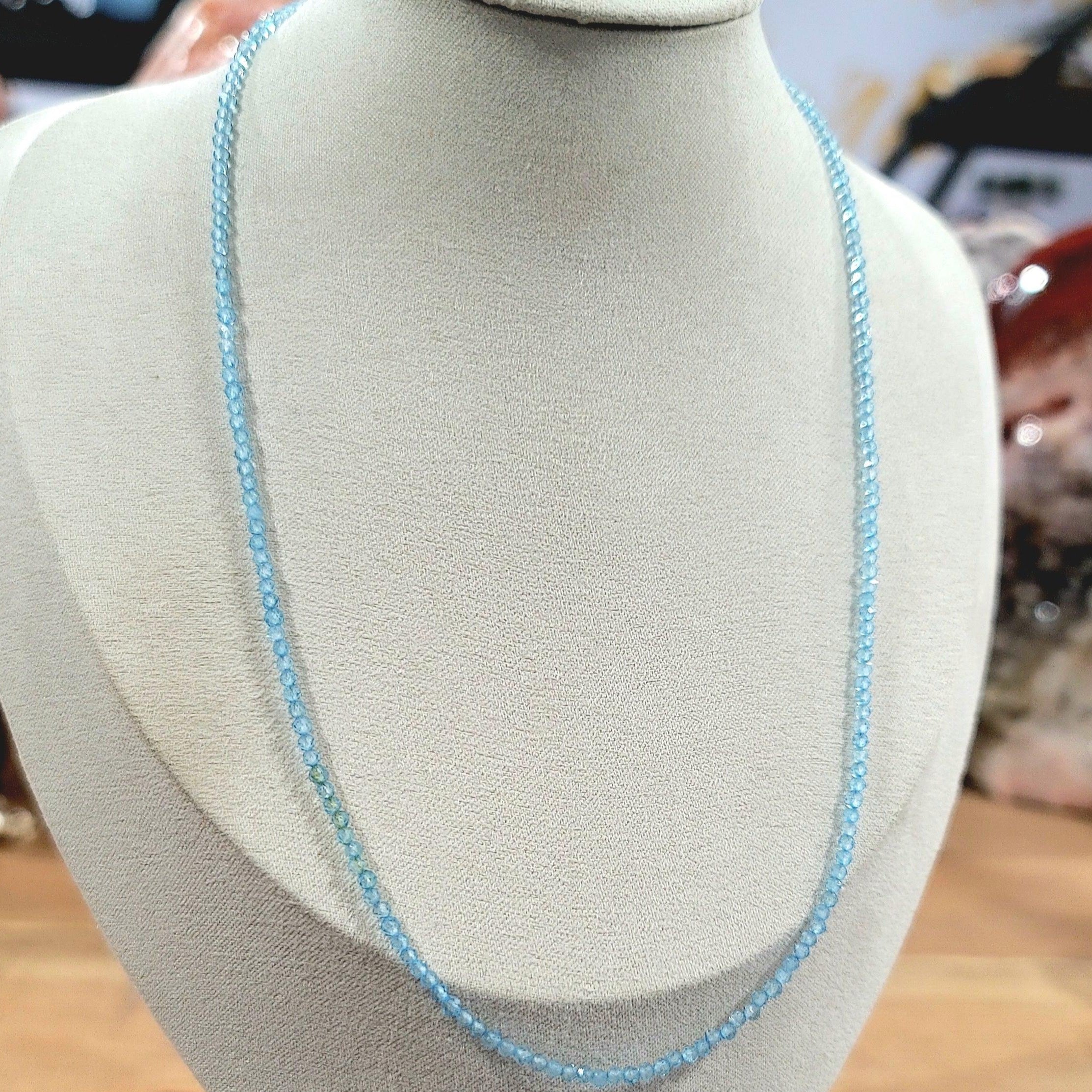 Blue Topaz Micro Faceted Necklace