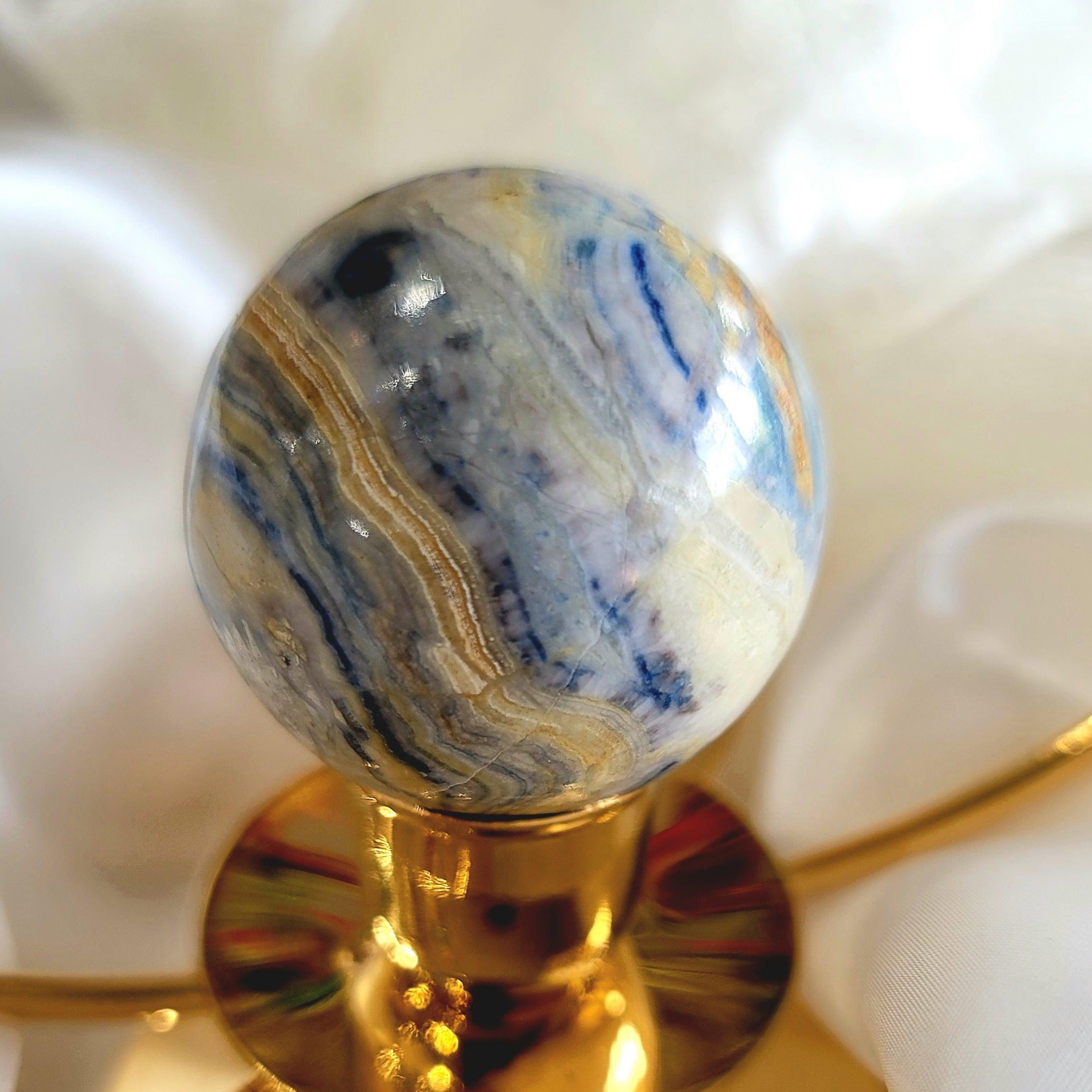 Blue Scheelite Sphere for Restful Sleep