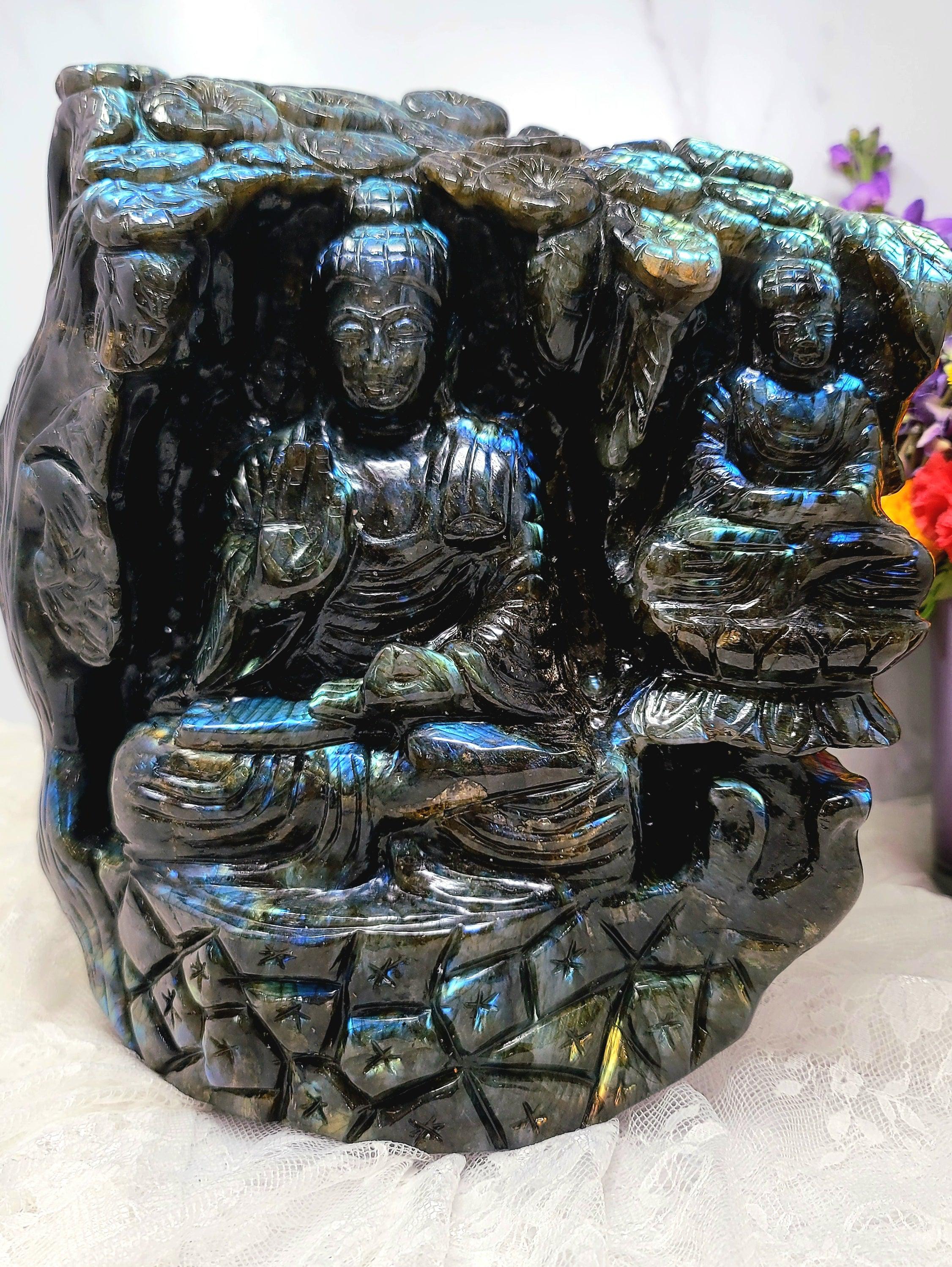 XXL Labradorite Buddha Carving