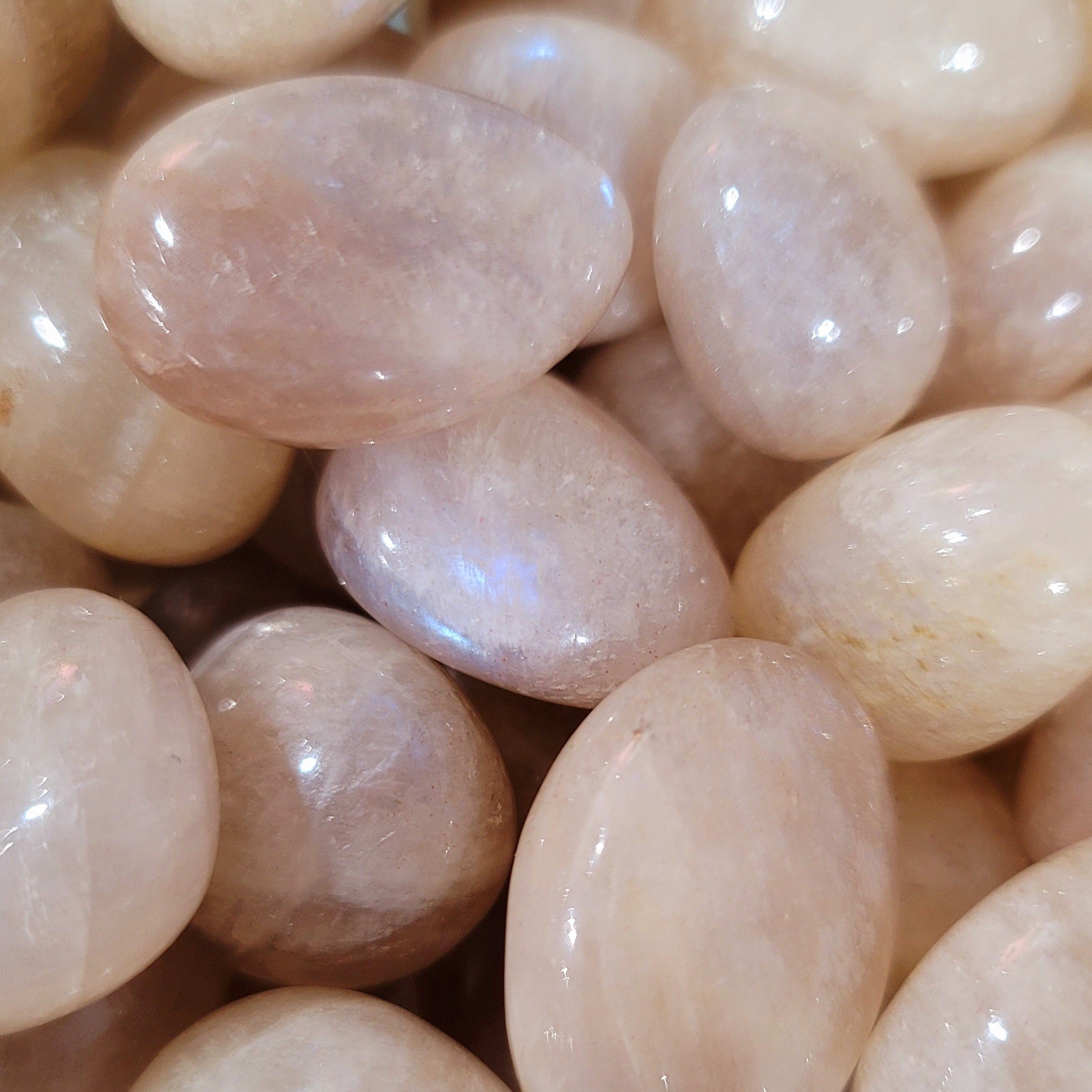 Champagne Moonstone Tumble for Embracing your Divine Feminine and Moon Magic