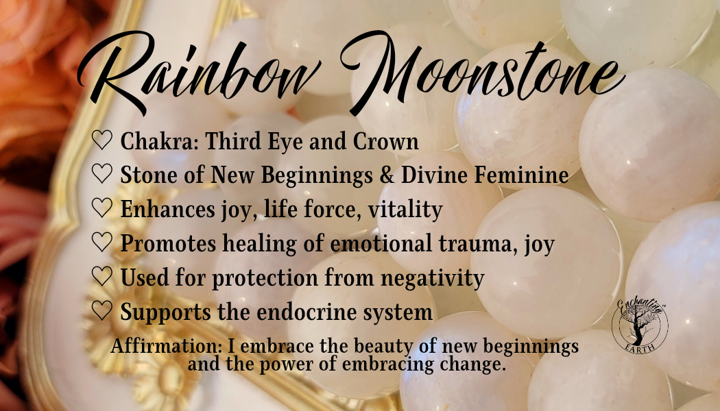 Rainbow Moonstone Tumble for Embracing your Divine Feminine, Moon Magic and New Beginnings