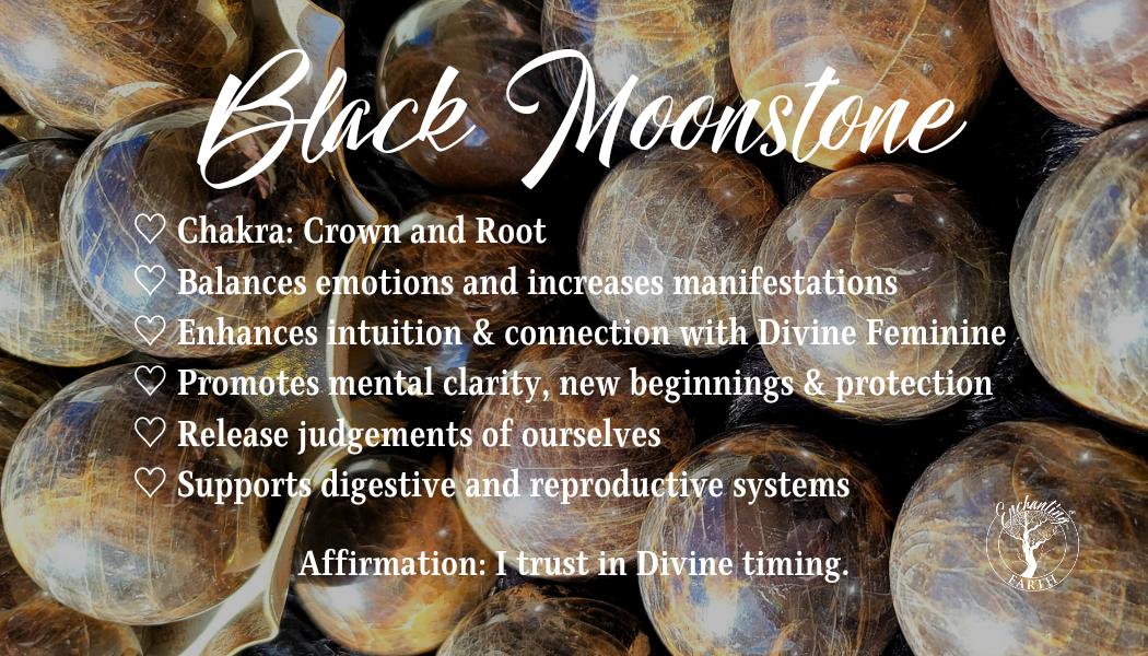 Black Moonstone with Sunstone Bracelet for Creation, Divine Feminine, & Manifestation