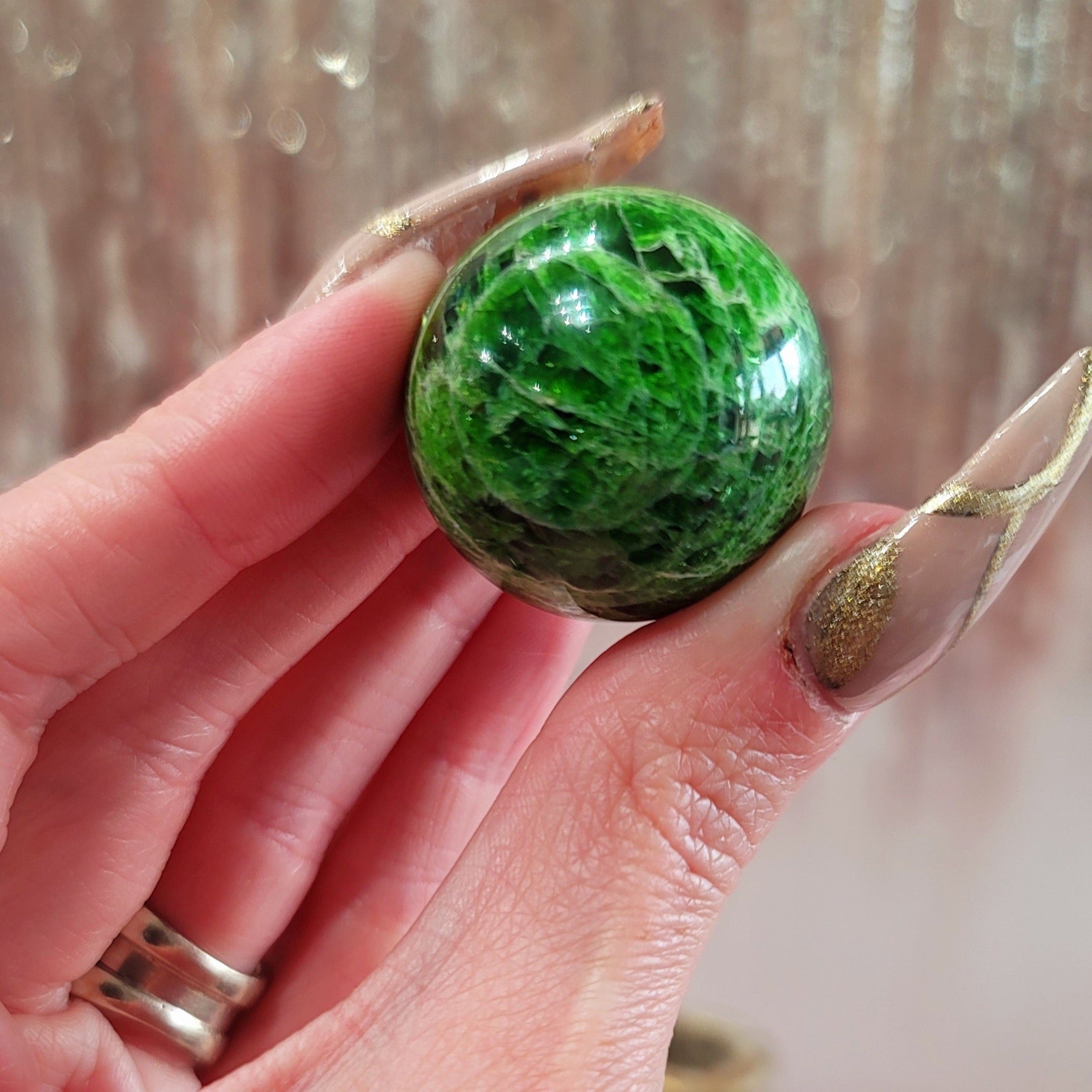 Chrome Diopside Sphere (Extremely Rare)